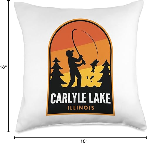 Miniatura 4 de Carlyle Lake IL Merch Carlyle Lake Illinois Fishing Throw Pillow 18x18 Multicolor