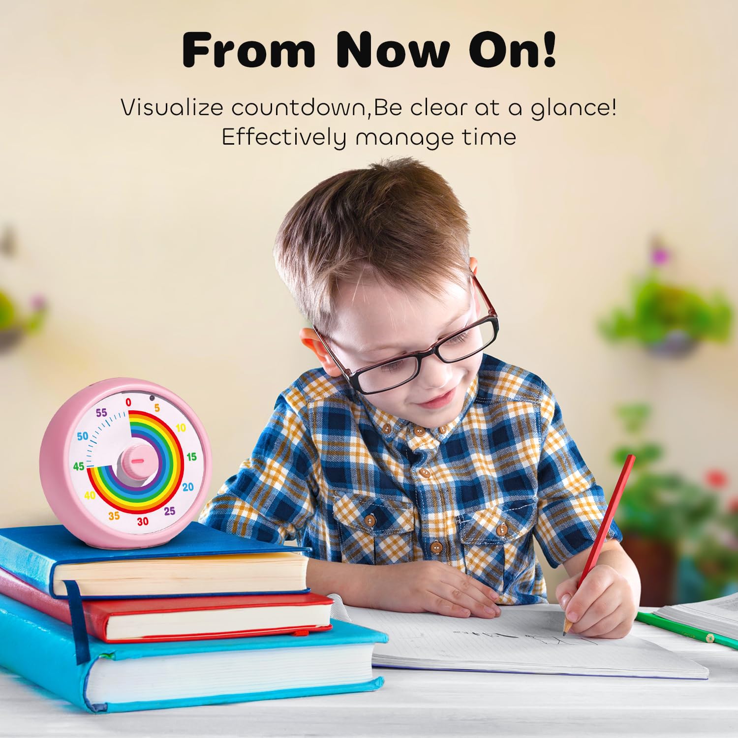 Visual Timer for Kids 60-Minute Countdown for Classroom Office Kitchen Desk Timer Kids Time Management Tools with Silent Operation - Image 4