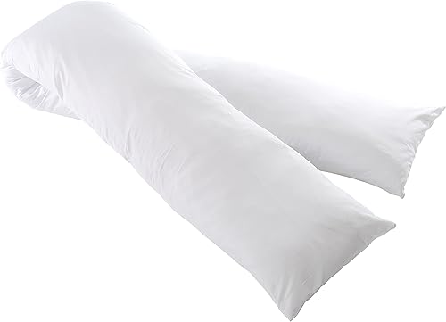 Cheer Collection Funda de almohada blanca para almohada corporal de 15" x 100"