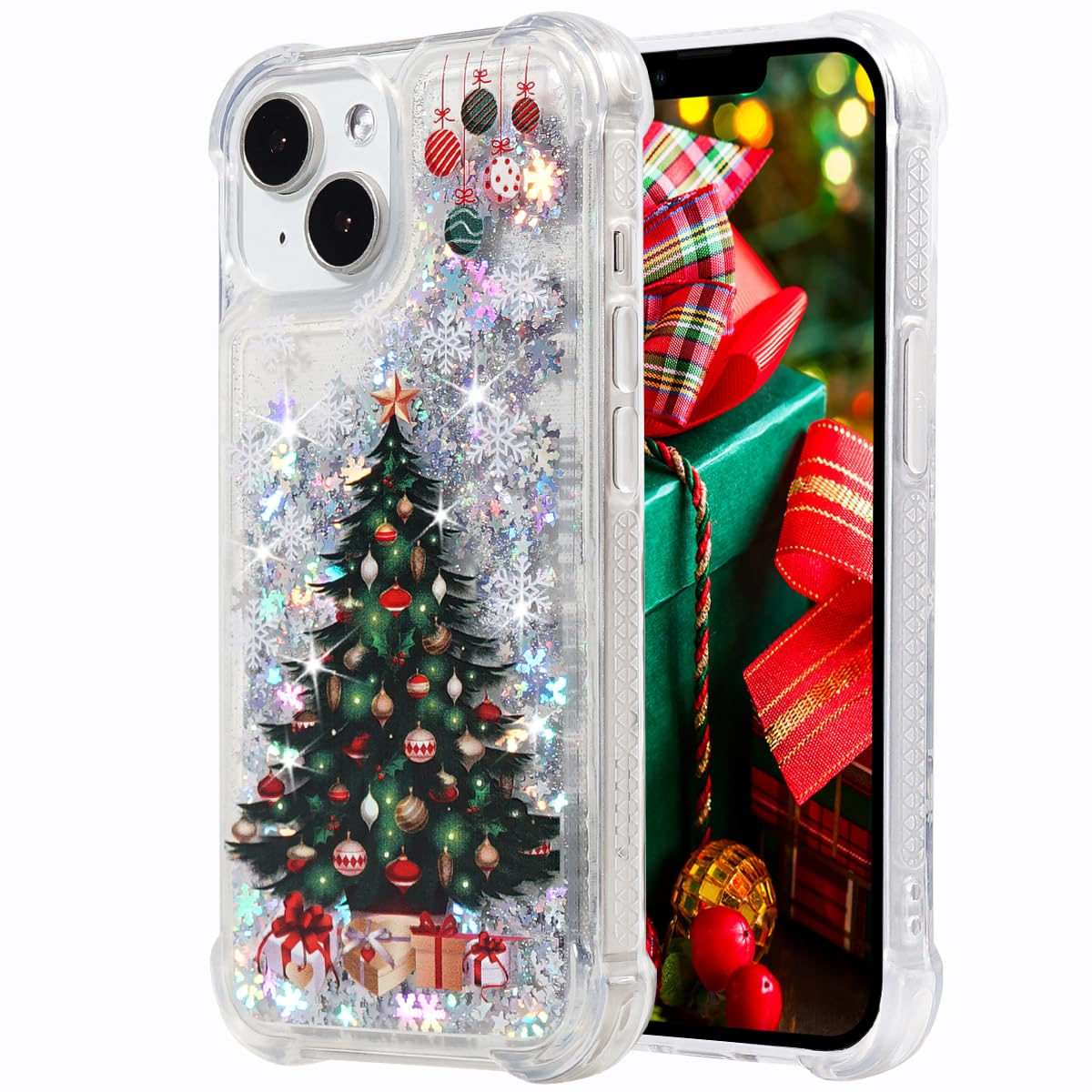 Amazon.com: FLOCUTE Glitter Christmas Case Compatible with iPhone 15 Plus  Glitter Case Christmas Tree Clear Soft TPU Rubber Bumper Girly Women Cute  Liquid Holiday Case for iPhone 15 Plus 6.7''(Christmas Tree) :