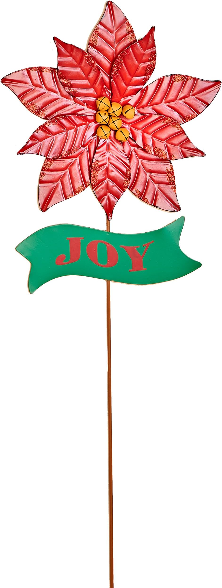 Worth Imports 37" Metal Poinsettia Stake, Red, Green, Yellow