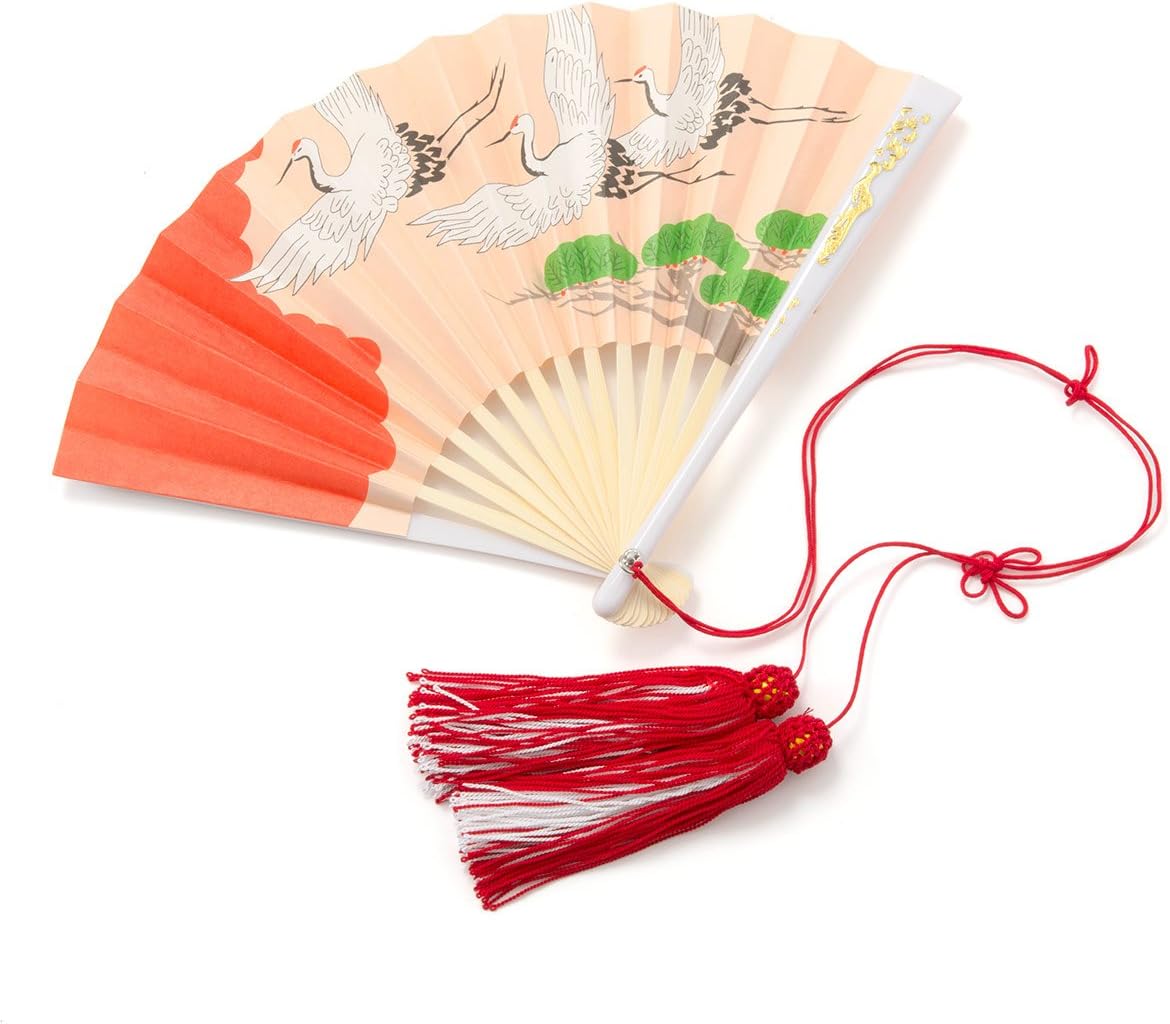 Amazon | [京のみやび] 女児七五三小物 末広 扇子 鶴 房付 nkp 中国製