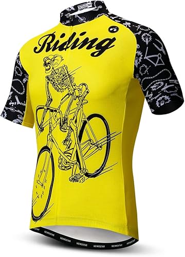 Miniatura 2 de Camisetas de ciclismo para hombre, camisetas de ciclismo, manga corta, cremallera completa, ropa de bicicleta