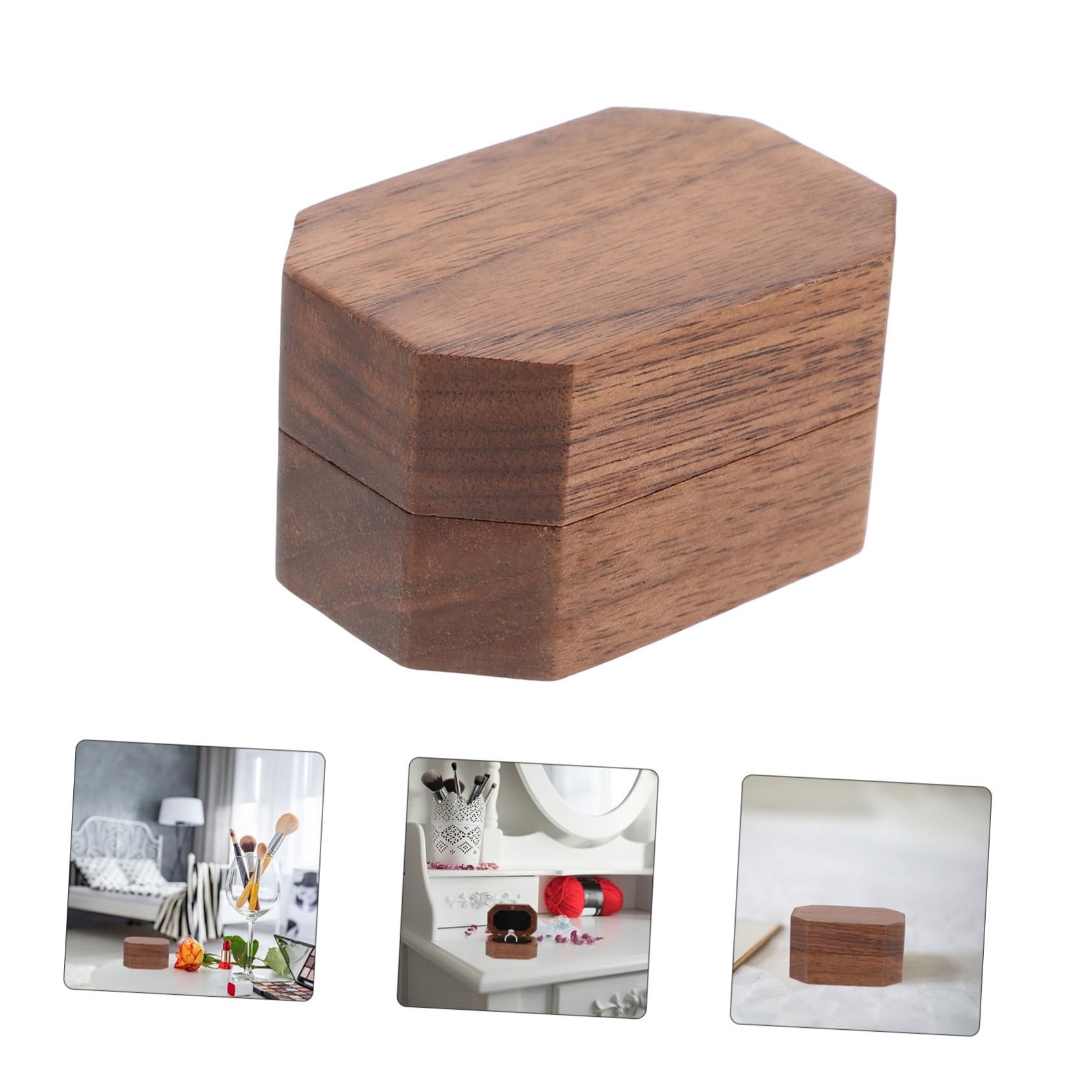 LIFKOME 5pièces Boîte à Bijoux Bois Pour Fiançailles Étui Élégant Pour Anneaux Boucles Oreilles Et Bijoux Rangement Pratique Et Compact Pour Femme