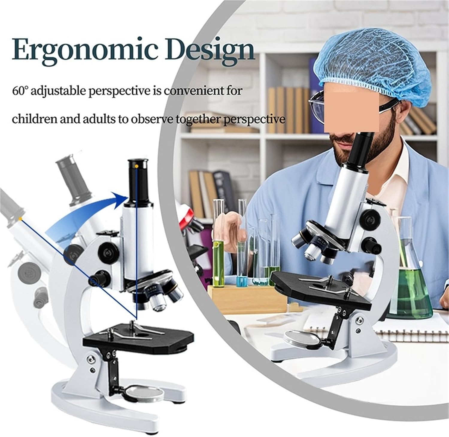 USB Microscope, Digital Microscope Monocular Optical Scope 64x-2400x School Science Experiment Biology Children's for Electronic Equipment Repair