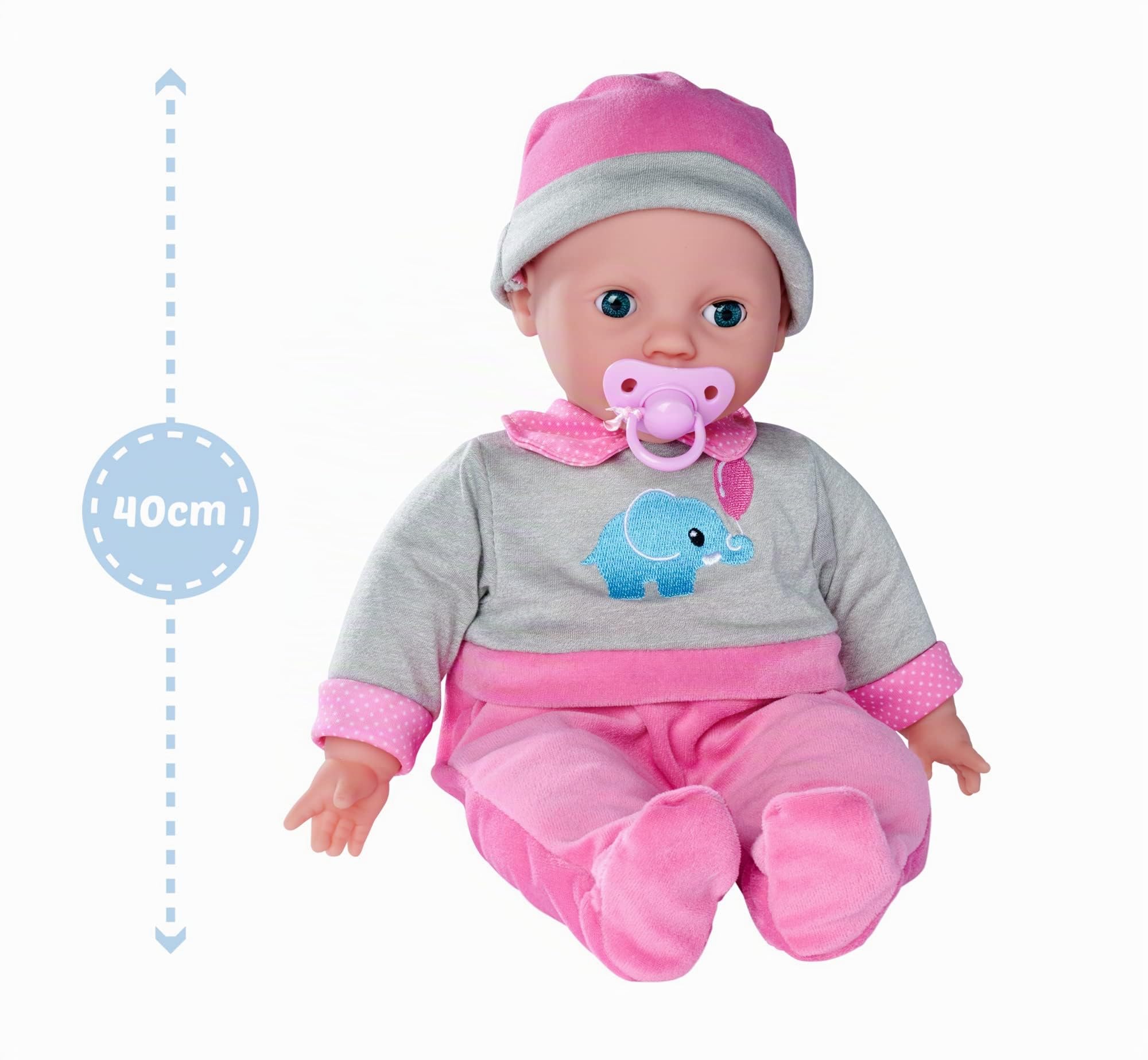 Simba 105140066 Laura Interactive - Bambola per il corpo morbido con occhi che dorme, si brilla quando si muove la bottiglia e dorme, 40 cm, bambola per bambini a partire da 2 anni