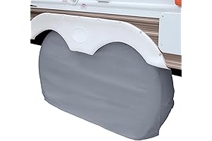 Classic Accessories Over Drive RV Dual Axle Wheel Cover, Up to 27" Diameter, White