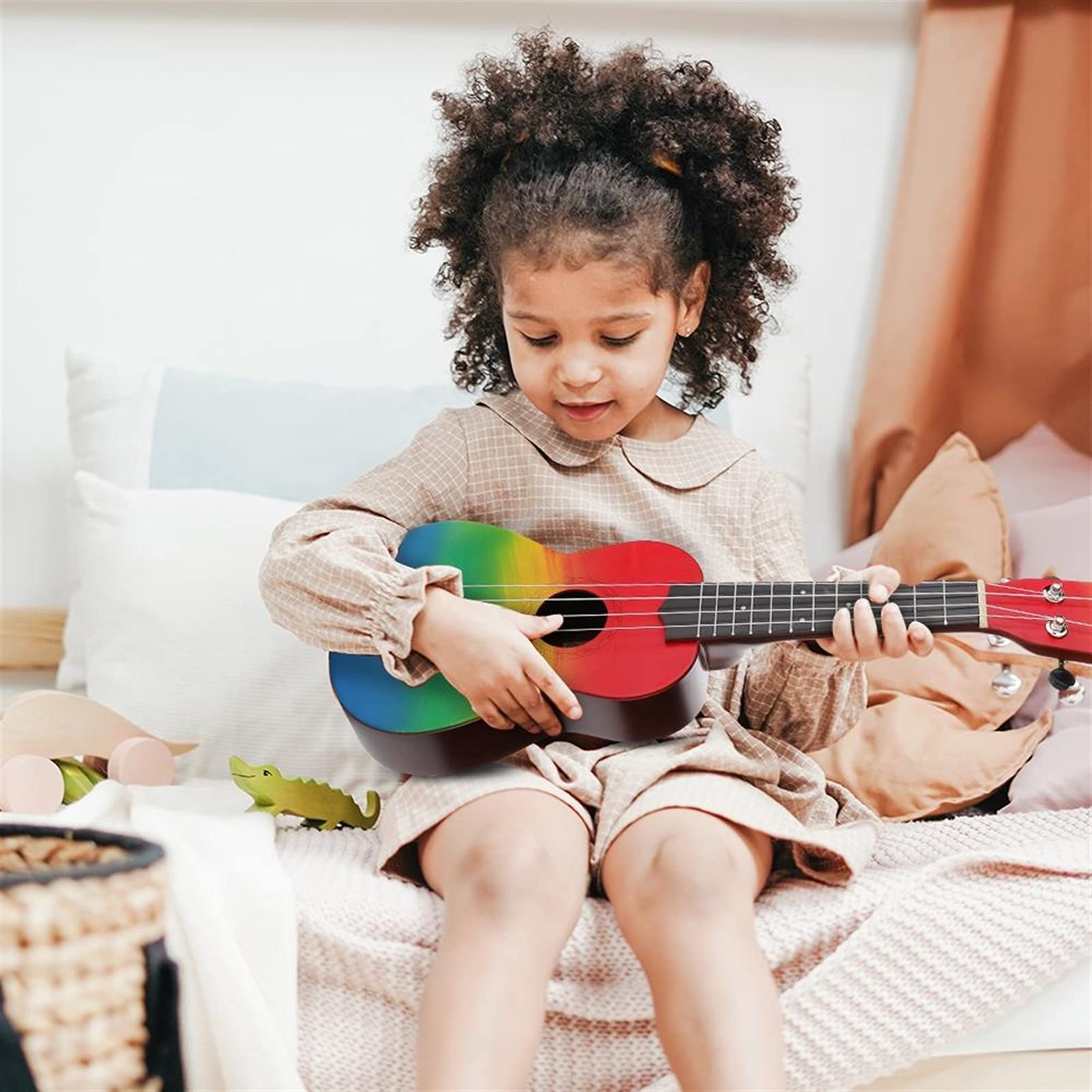 Ukulele 21 Pollici Ukulele in Legno 4 Corde Chitarra Portatile 21 '' Chitarra Chitarra Mini Chitarre per Principianti Regalo per Bambini Concerto Ukulele