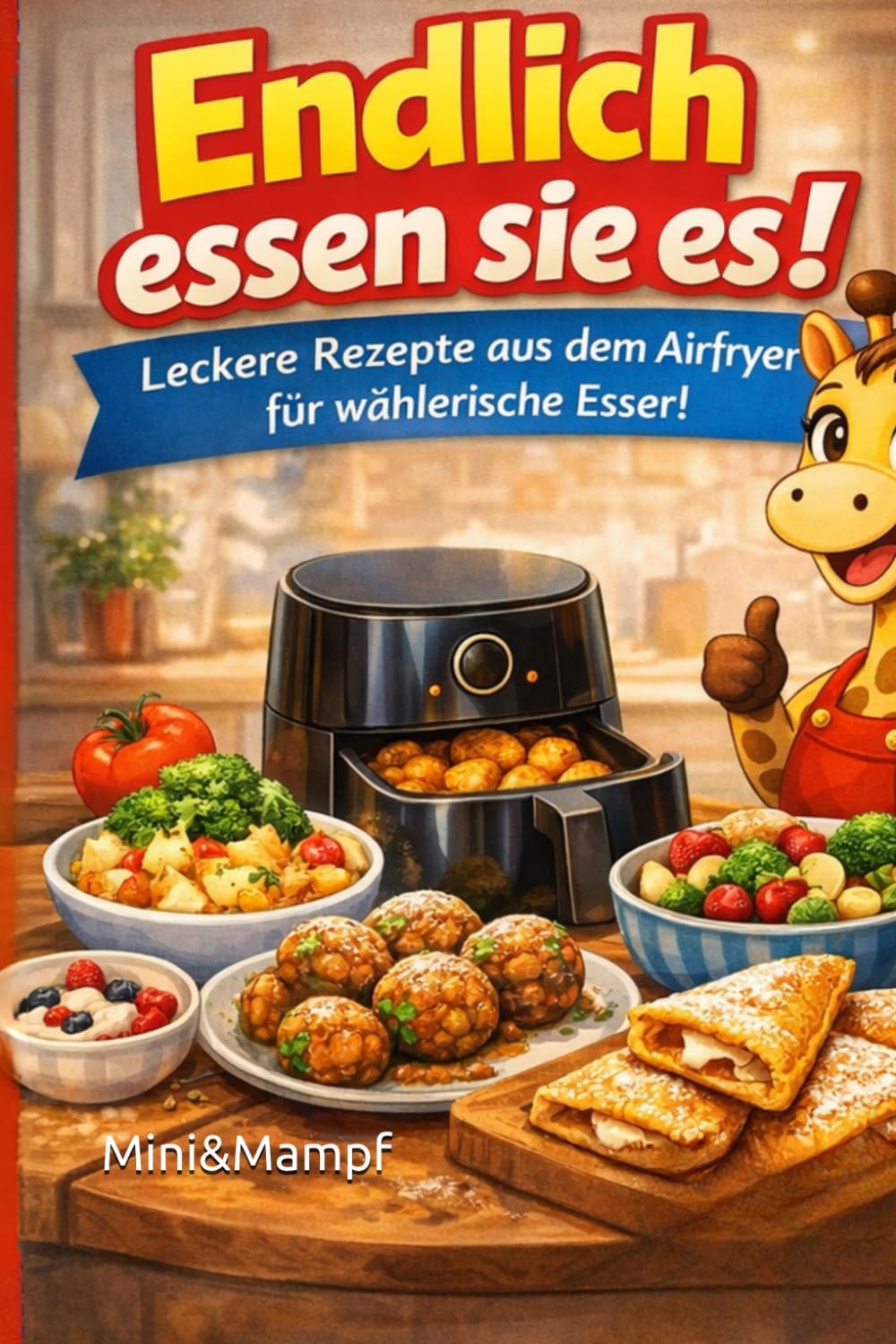ENDLICH ESSEN SIE ES!: Airfryer-Rezepte für Kinder, die wirklich schmecken – schnelle, knusprige Familiengerichte aus der Heißluftfritteuse (Mimi Mampf Kochbuch für Kinder)
