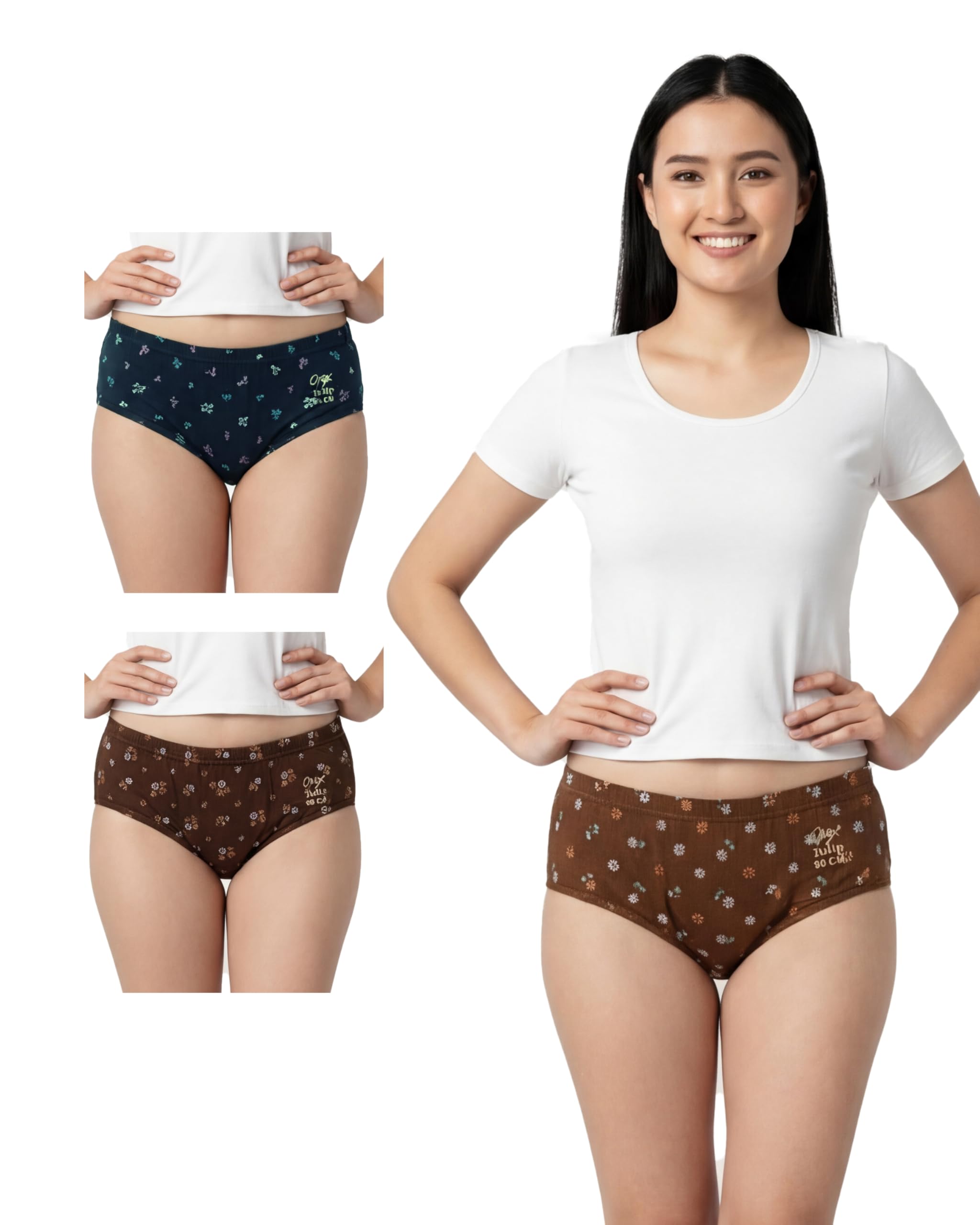 Women's High Coverage Cotton Hipster Printed Panty Combo Pack of 3 | Mid Waist Super Combed Fabric with Concealed Waistband | Assorted Prints & Colours May Vary-image-11