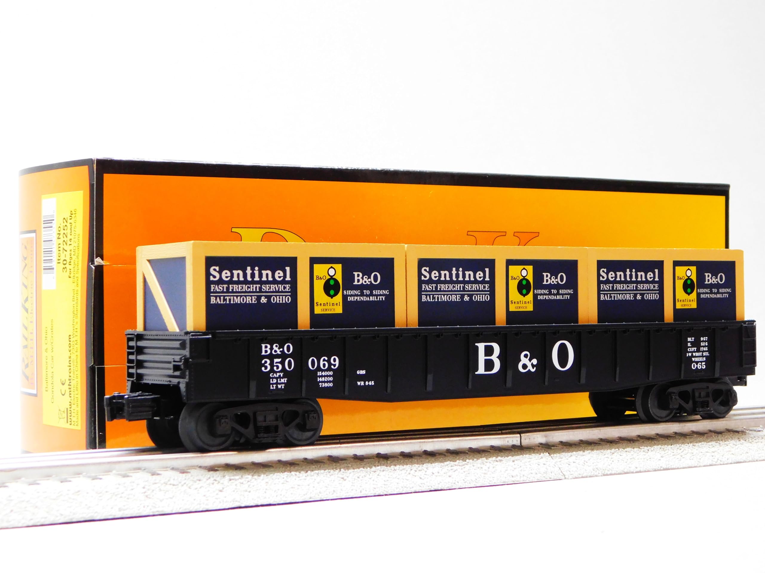 M.T.H. Electric Trains MTH RAILKING Baltimore & Ohio B&O Gondola CAR W/CRATES O Gauge 30-72252