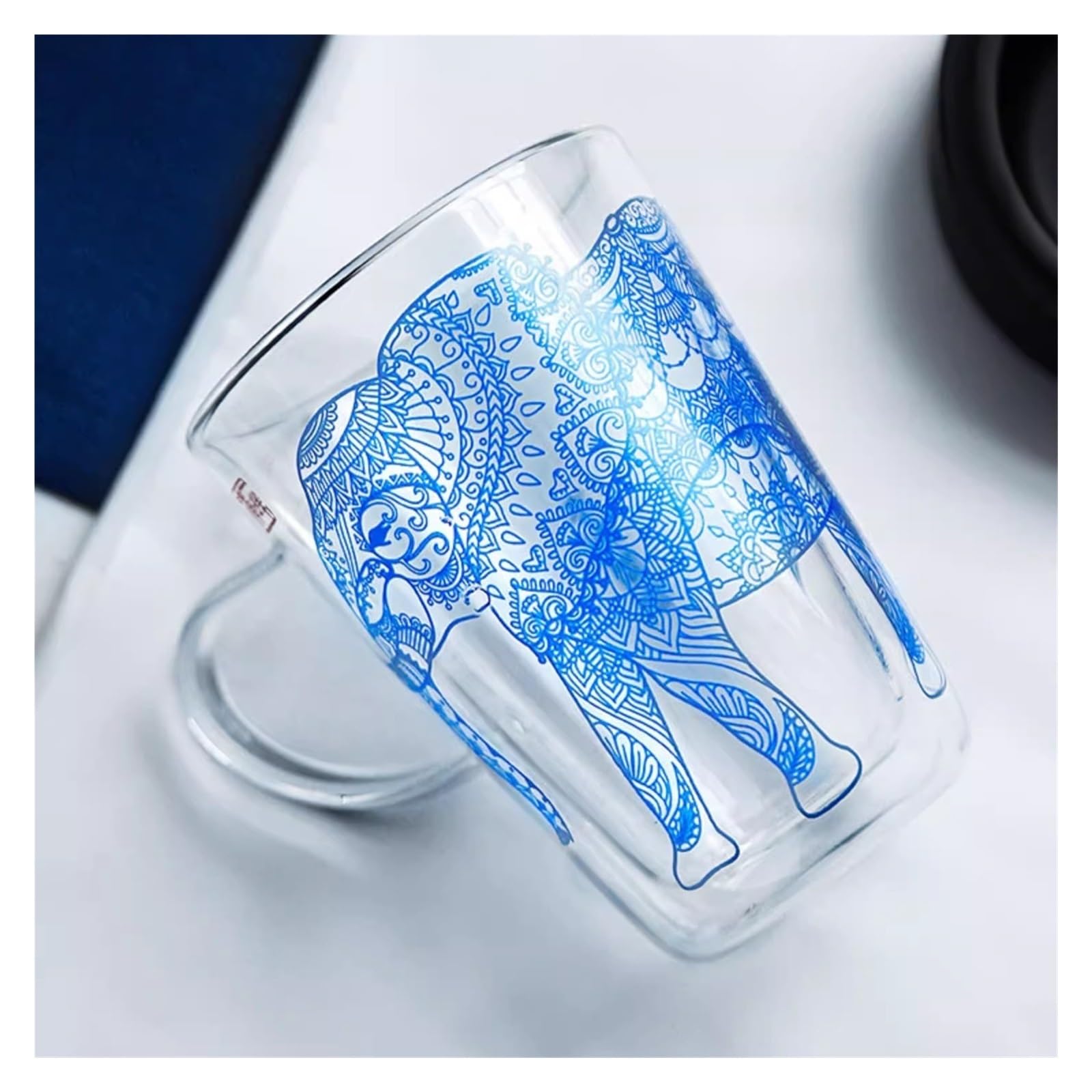 Szklany kubek, Szklane kubki do kawy z podwójnymi ściankami i uchwytem, ​​280 ml