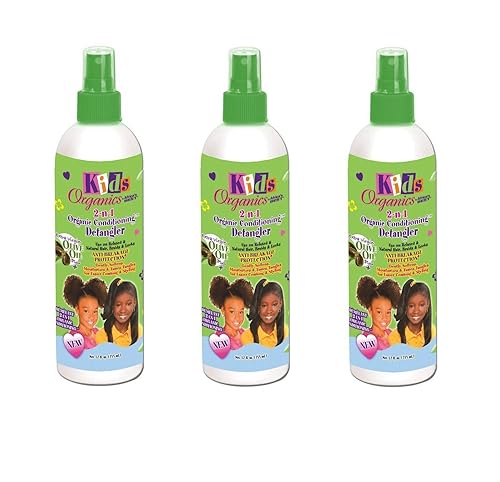 Paquete de 3 desenredantes naturales 2 en 1 para niños originales de África, 12 onzas