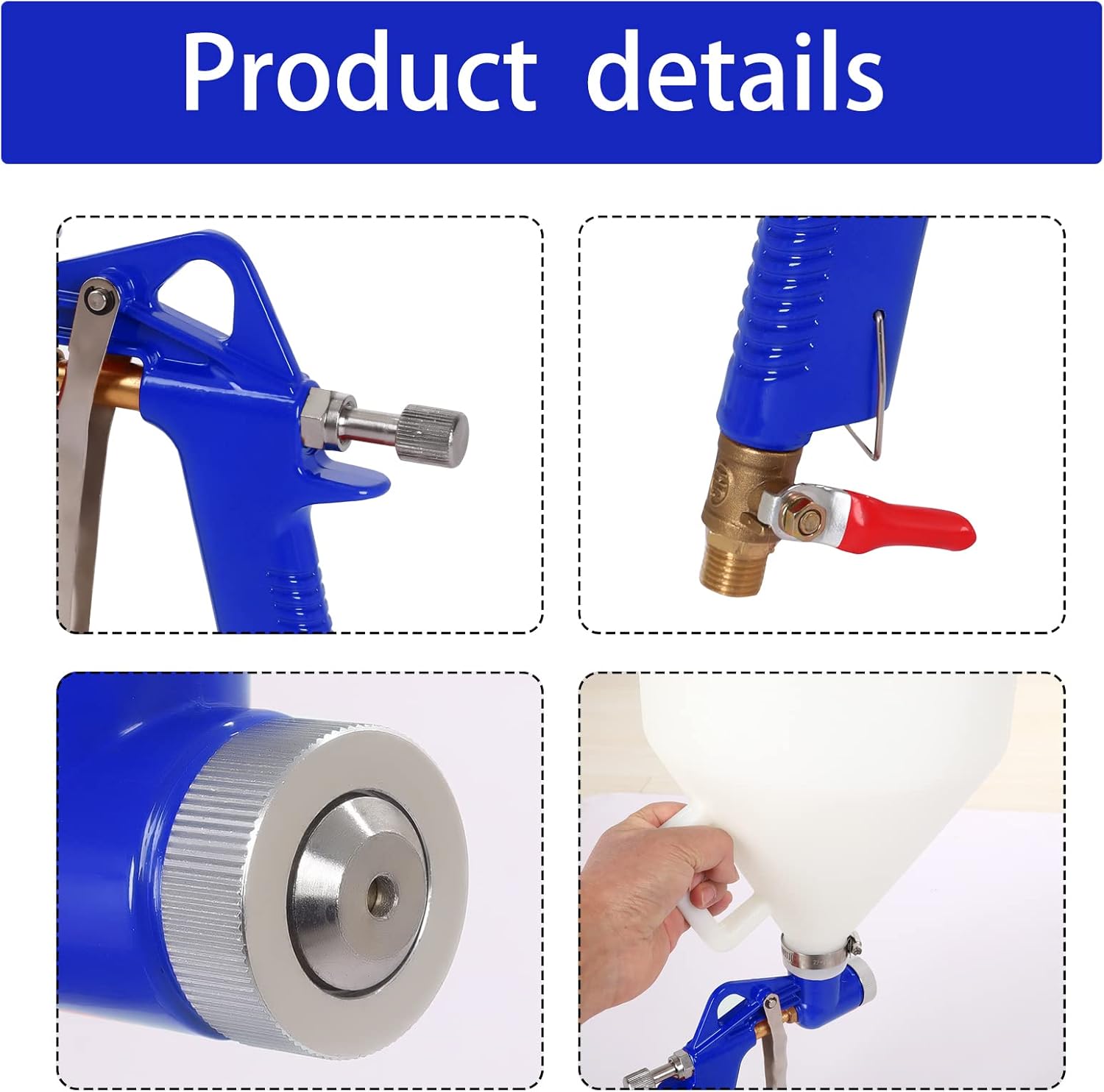 Drywall Wall Painting Sprayer,1.5 Gallon Paint Texture Tool Air Hopper Spray Gun with 3 Nozzle for Stucco Mud or Popcorn on Walls and Ceiling