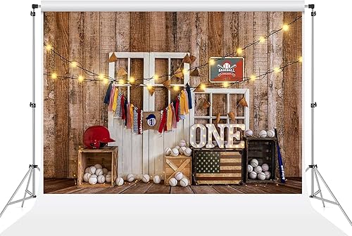 Miniatura 2 de Kate Fondos de fotografía para fiestas temáticas de béisbol, 7x5 pies, decoración de iluminación, fiesta de cumpleaños, estudio fotográfico, fondo