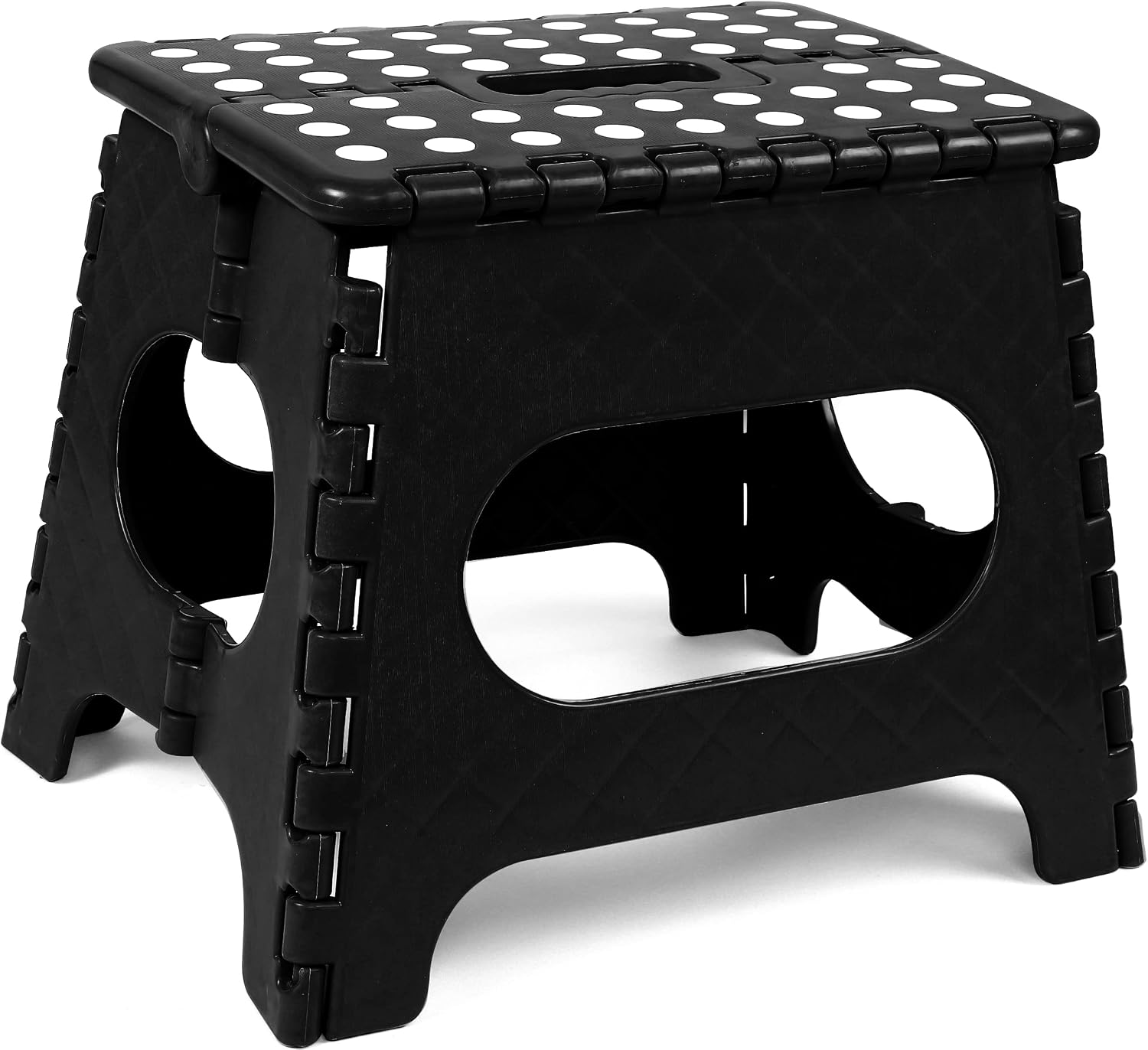 Utopia Home Folding Step Stool - (Pack of 1) Foot Stool with 11 Inch Height - Holds Up to 300 lbs - Lightweight Plastic Foldable Step Stool for Kids, Kitchen, Bathroom & Living Room (Black)