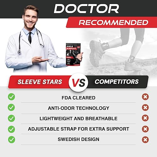 Miniatura 5 de Sleeve Stars - Tobillera de manga para alivio de fascitis plantar tobillera para mujeres y hombres con correa de apoyo para esguince de tobillo y