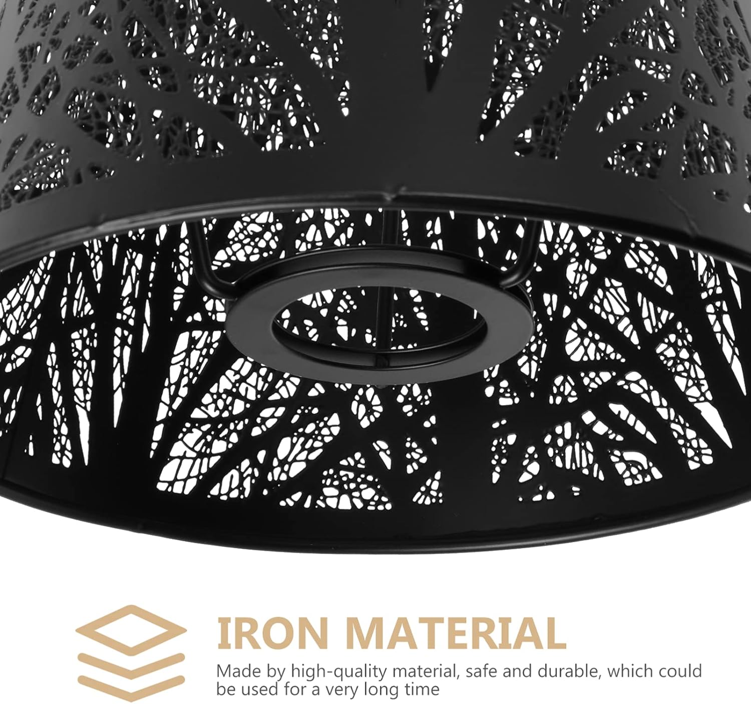 KALLORY Tree Shadow Lampshade 2Pcs Creative Iron Lamp Cover for E27 Floor Table Chandelier Light Fixture Decorative Hollow Carved Design Softens Light