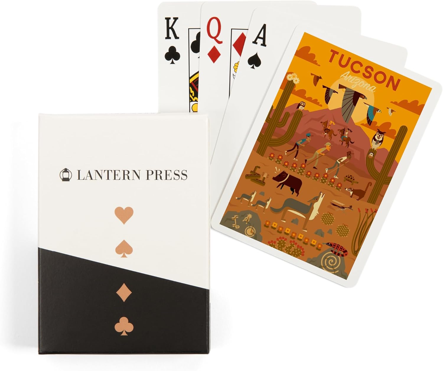 Lantern Press Tucson, Arizona, Geometric, 52 Playing Cards for Adults, Poker Size Card Deck