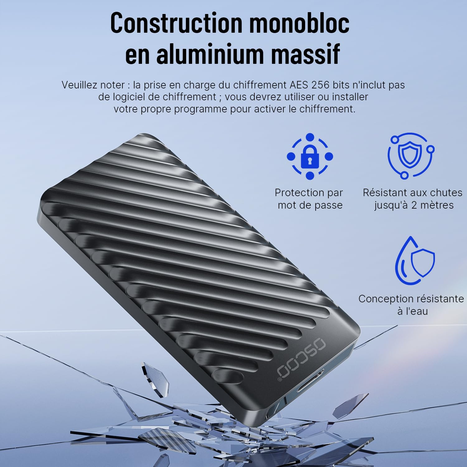 512Go Portable SSD, Disque SSD Externe USB 3.2 Génération 2x2 Disque Dur SSD Externe Jusqu’à 2000 Mo/s clé USB Double USB-A&C Mémoire Externe SSD Compatible Android