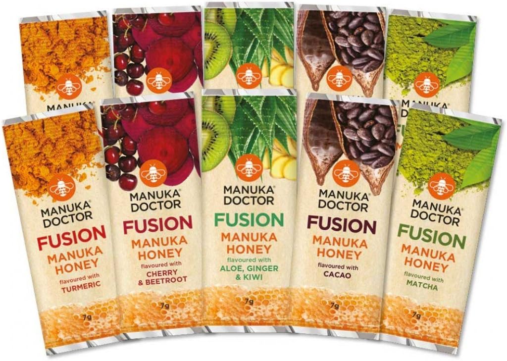 100% Natural Delicious Manuka Doctor Drops - Fusion Sachet - Droplets (Manuka Honey Fusion Sachet Set (10 Pack) (5 x 2))
