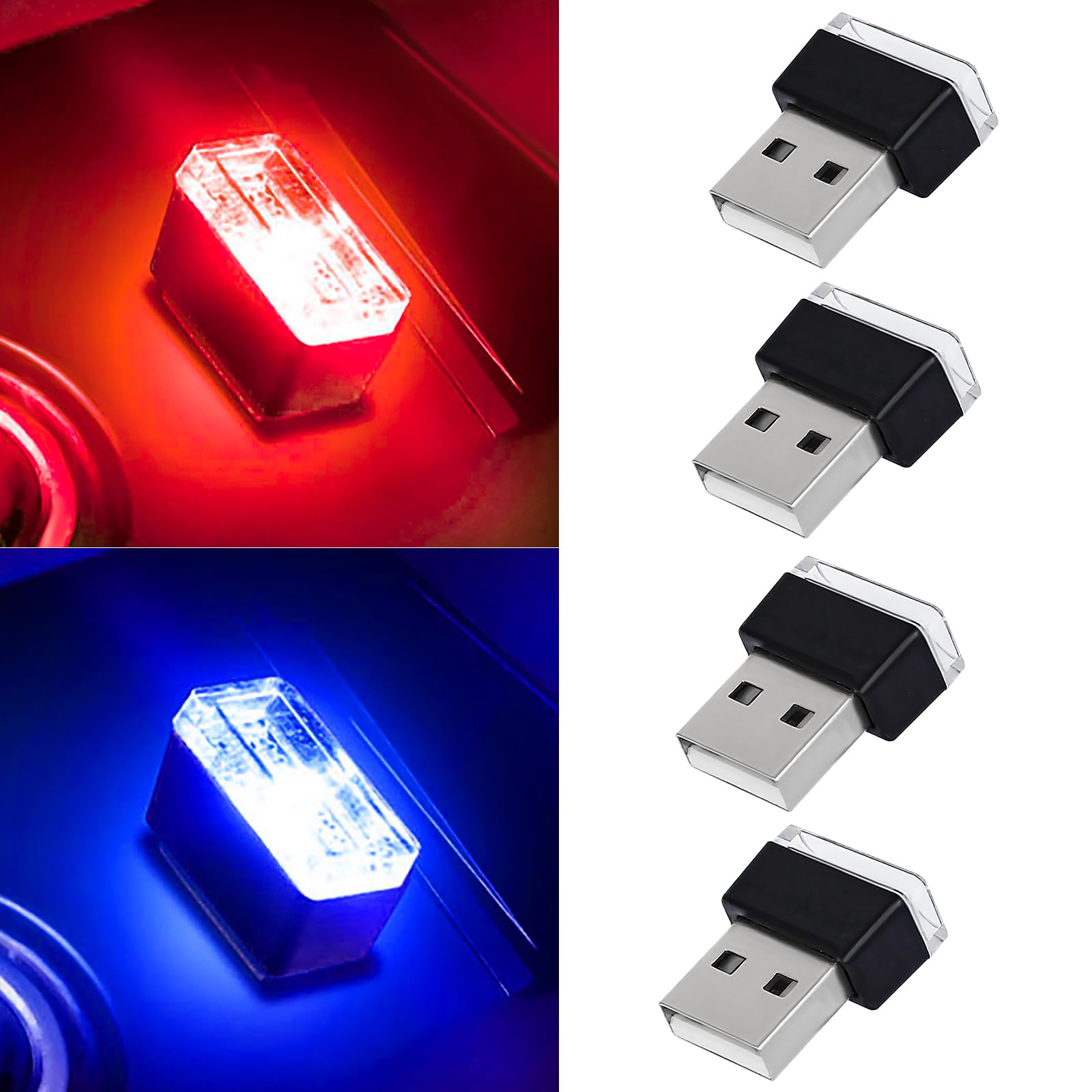 Kit de iluminación ambiental de interfaz USB para viajes nocturnos en coche 7
