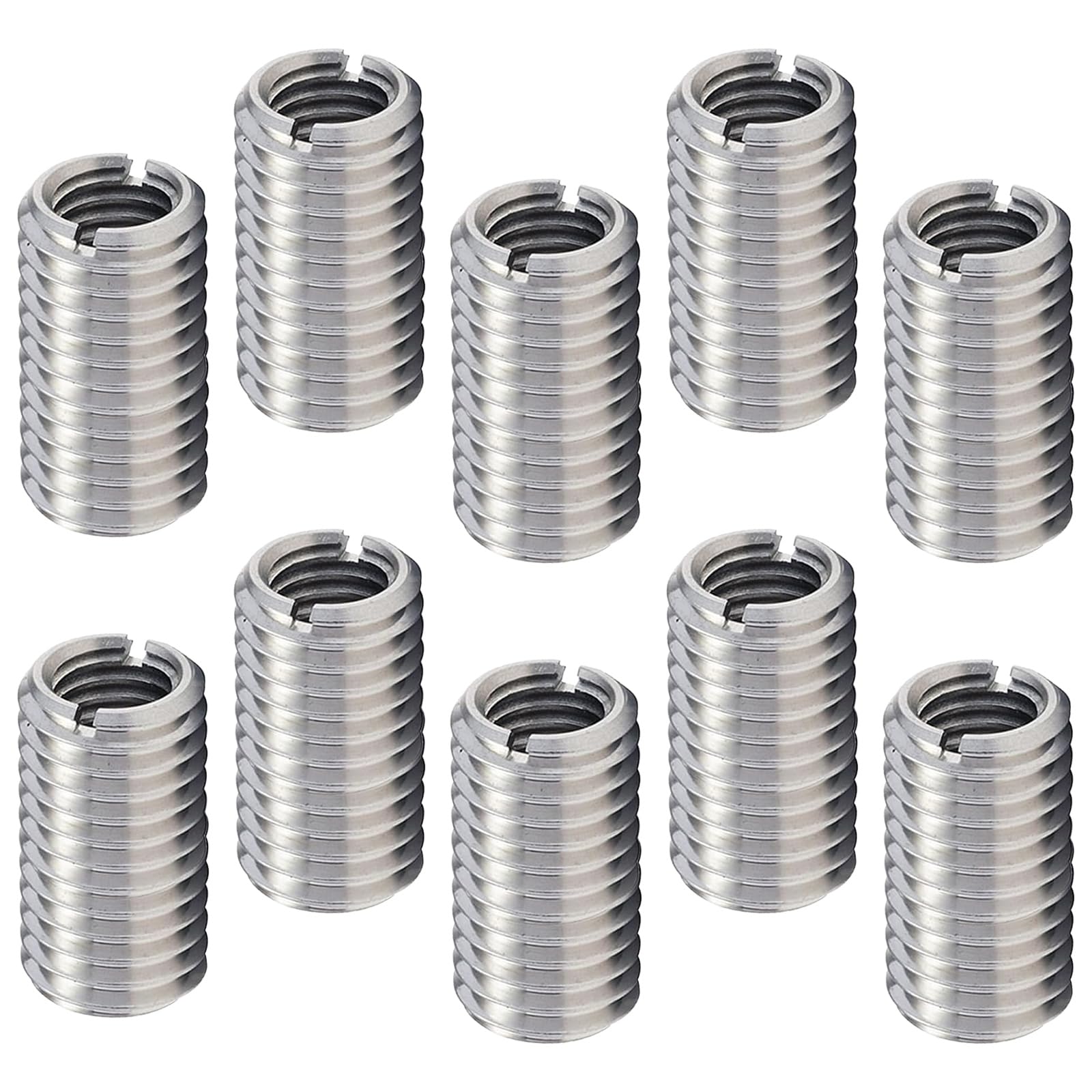 10 Inserti Filettati Acciaio Inox M6 A M8 X 15mm - Dadi Riduttori Per Riparazione Filettature