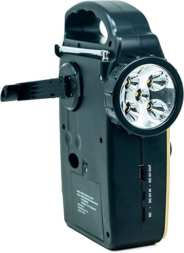 Miniatura 6 de Kaito KA340 - Linterna LED recargable de 5 vías y radio de alerta meteorológica AMFMSW NOAA con Bluetooth, linterna, cargador de teléfono móvil USB