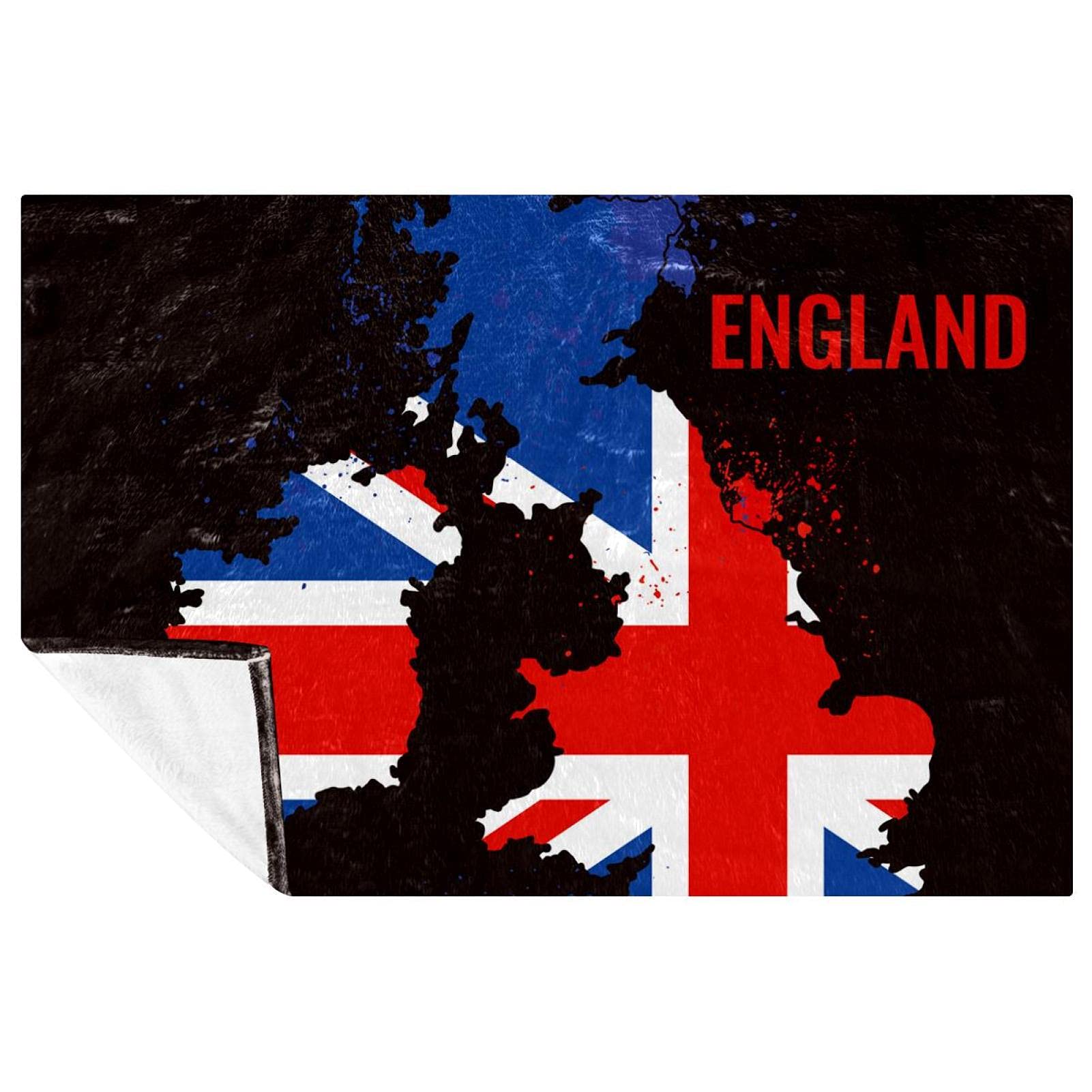 Couverture douce et chaude motif Union Jack, plaid polyvalent 150 × 100 cm
