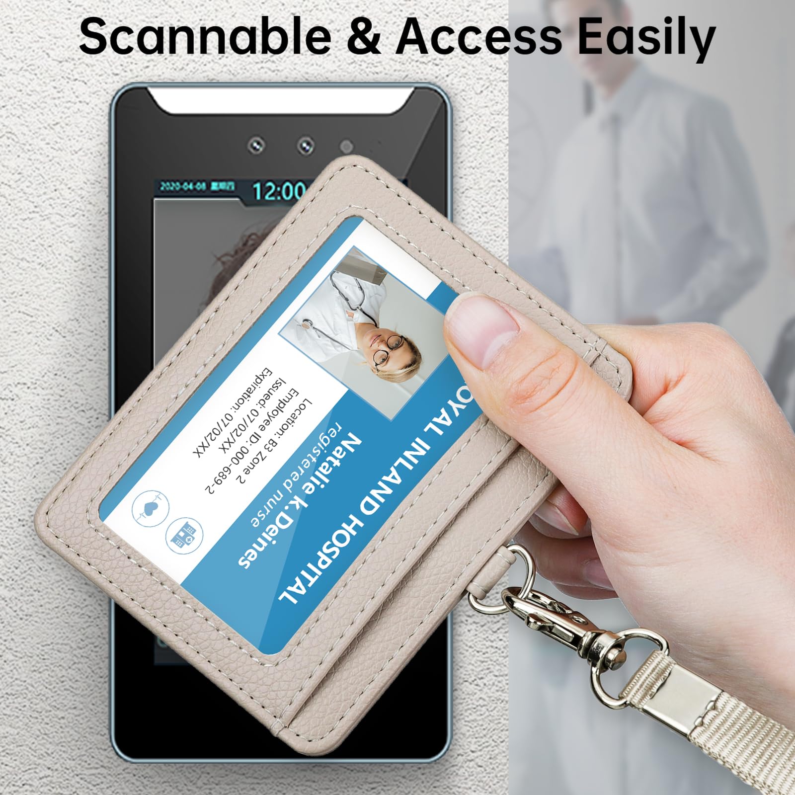 Xinfedi Porta Badge Da Collo, 100 Cordini Per Collo Con Porta Carte - Foto 2