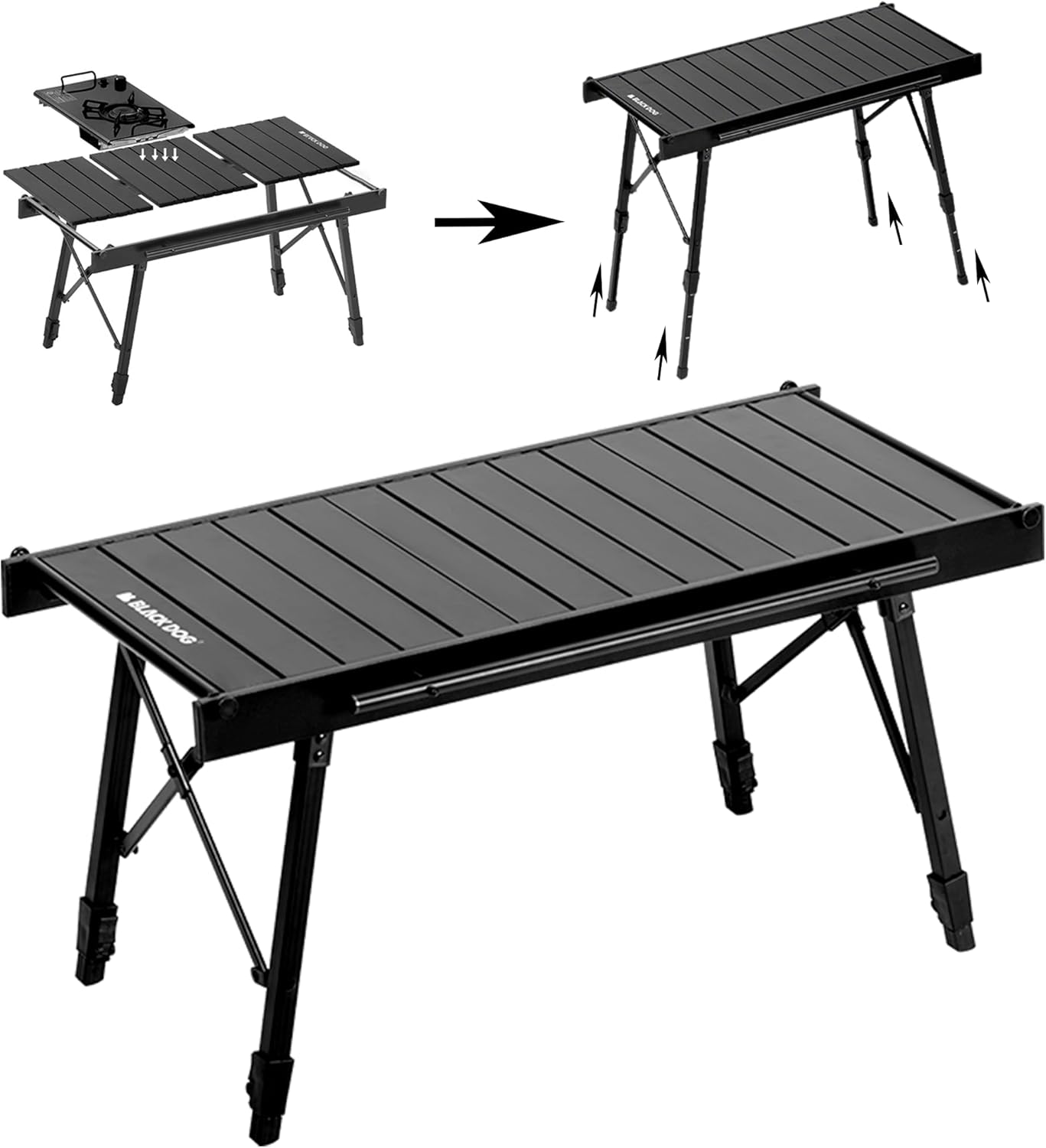 Naturehike Blackdog IGT Folding Camping Table with Adjustable Leg, Portable Camping Table IGT Unit Combination Table, Table with Carry Bag for Picnic,RV Trip, Backyard Party, RV Trip Patio BBQ