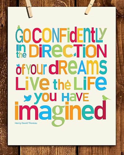 Miniatura 6 de Go Confidently in the Direction of Your Dreams- H. D. Thoreau Quotes Wall Art-8 x 10"-Typographic Art Print-Ready to Frame. Home-Office-School-Dorm