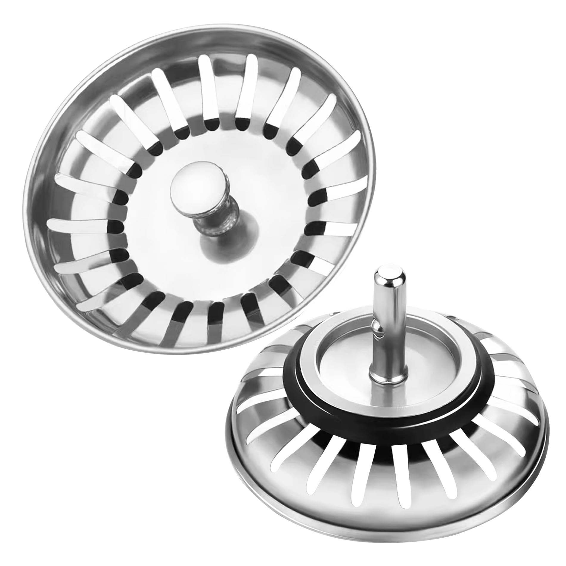 1 Pack Kitchen Sink Plug and Strainer,304 Stainless Sink Strainer Plug(Thickened version),for Kitchen or Bath Shower Basin Tray - Prevent Blocked Drains and An unpleasant odor in The Kitchen-Size 79mm