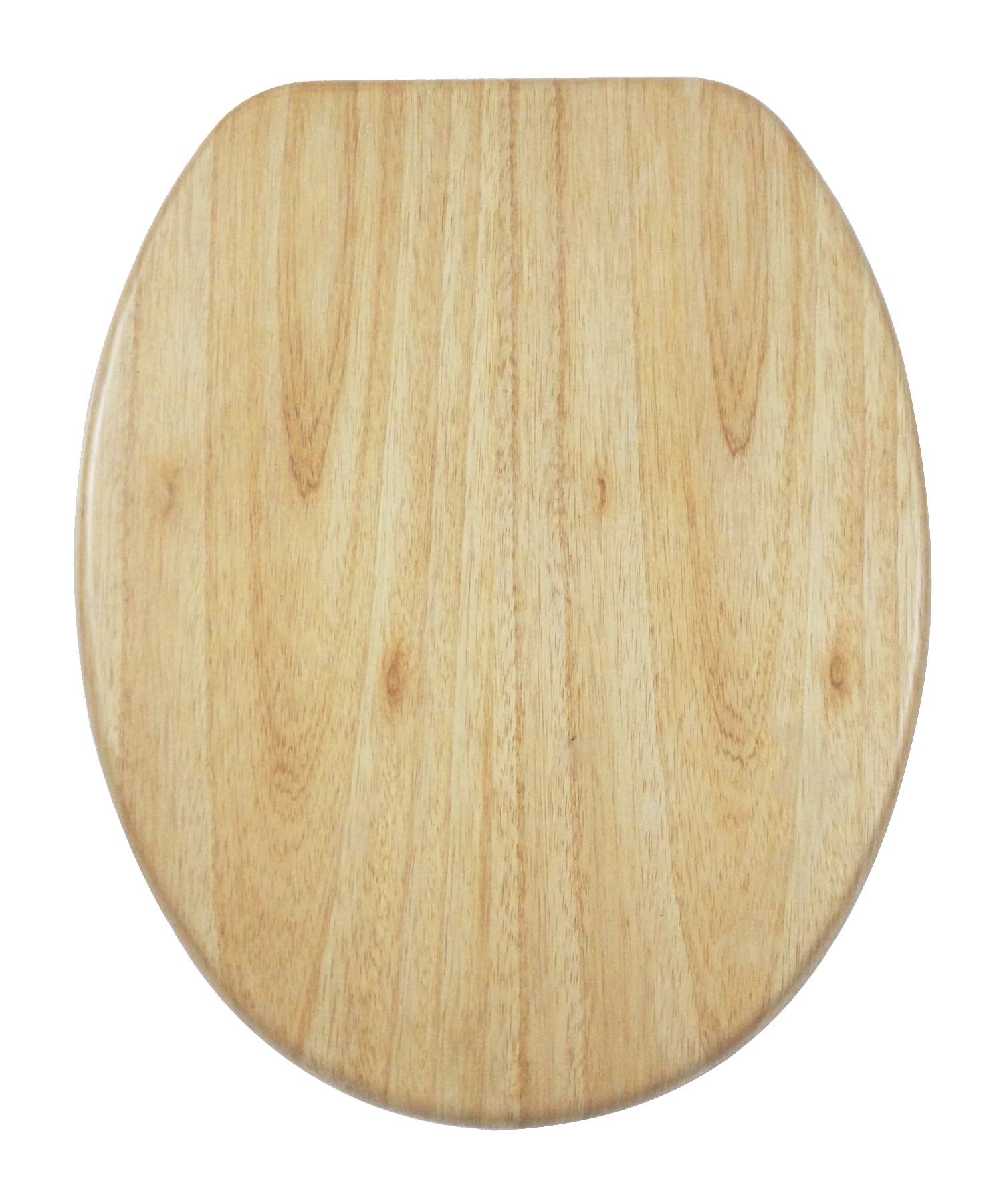 AQUALONA® Essential Value Toilet Seats Wipe Clean Moulded Wood - Stainless Steel Slow Close Hinges - Wipe Clean - Easy Installation (Oak Effect Veneer) — image 1