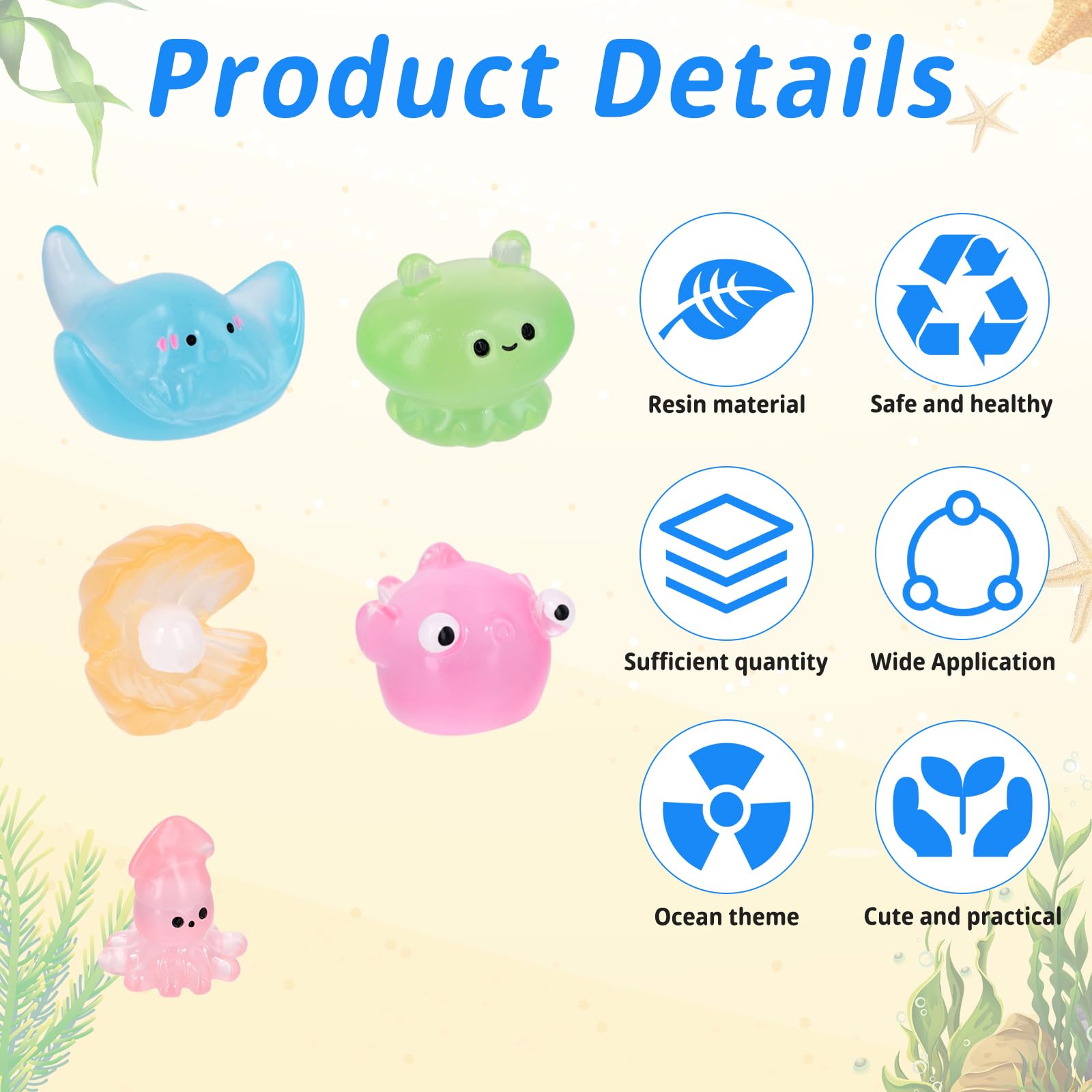 58pcs Mini Luminous Resin Sea Animals - Image 4