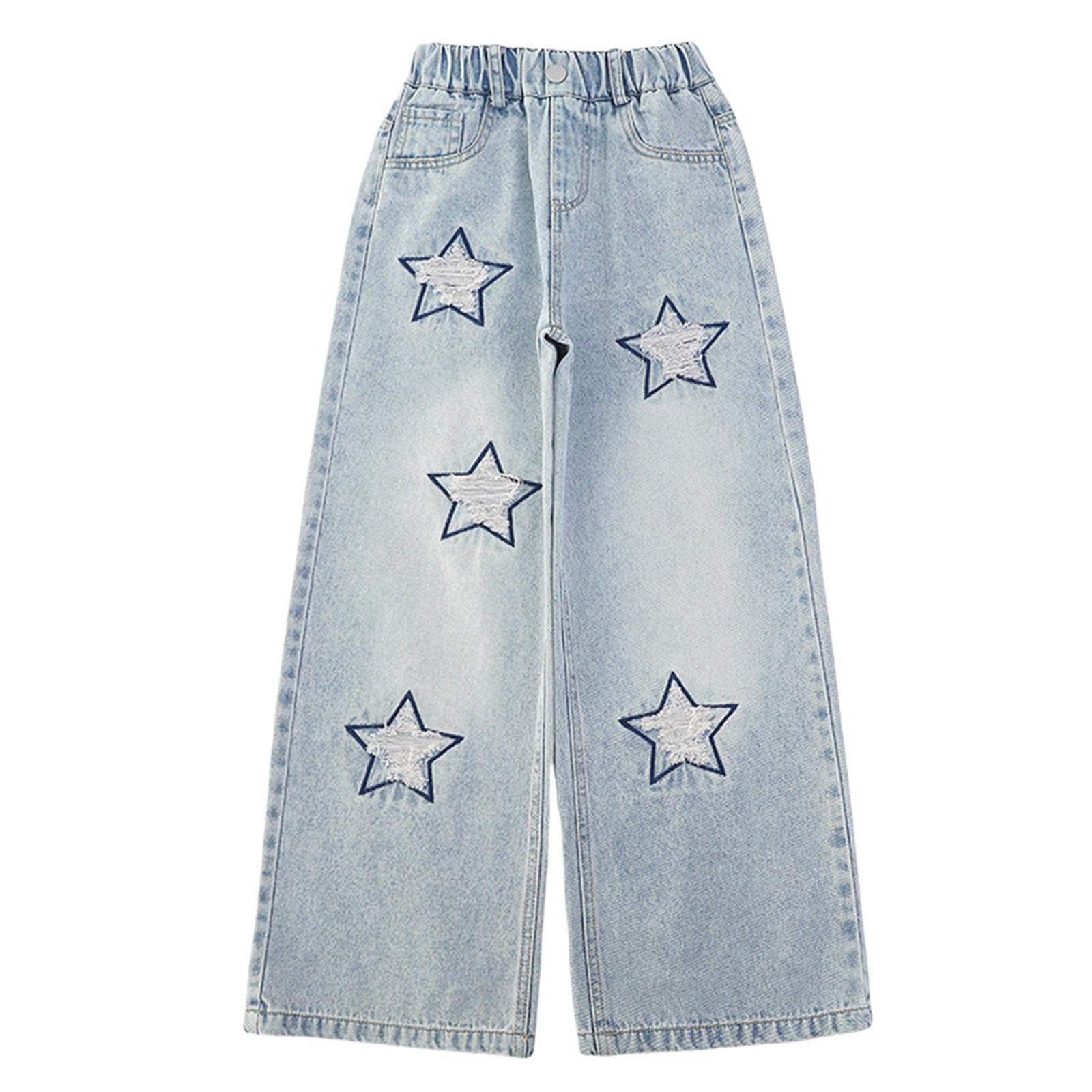 Pantalones vaqueros para niña elásticos con cintura adaptable y tejido transpirable de verano 7