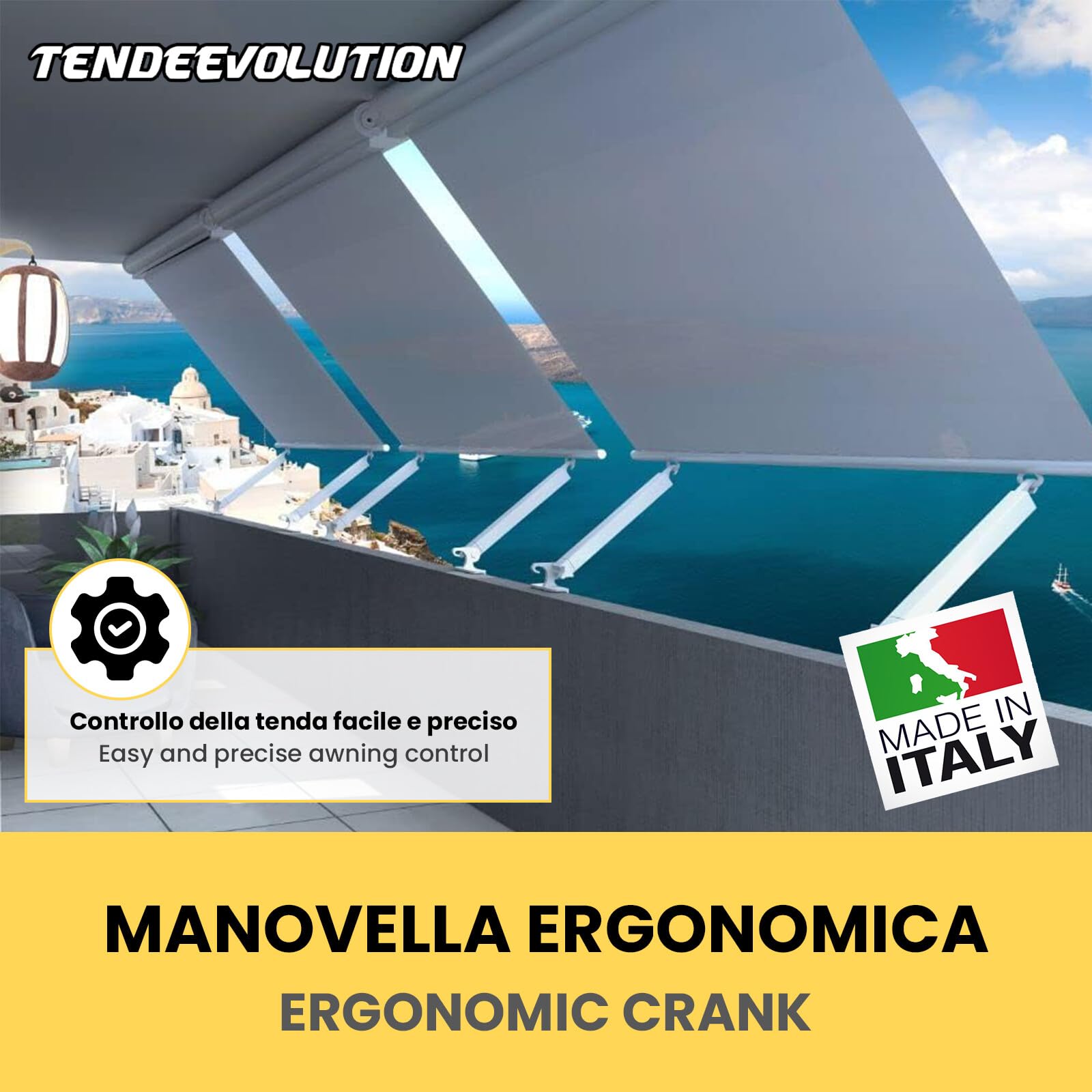 TENDEEVOLUTION Treuil pour Store Banne Extérieur en Zamak Inoxydable, Rapport 3:1 avec Carré de 13 mm, Plusieurs Couleurs Disponibles. Treuil Manuel avec Système de Blocage Automatique (Gris)