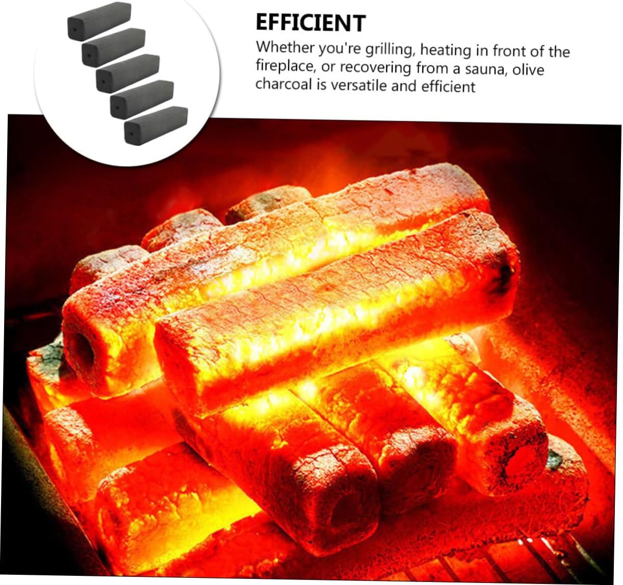 Mipcase 5pcs Natural Charcoal Tablets for Grill Fireplace Fire Starters for Outdoor Cooking Campfires and Bbqs for Outdoor Enthusiasts
