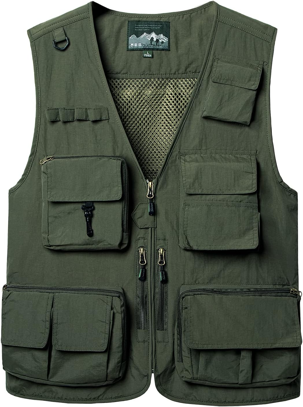 KTWOLENMen's Outdoor Vest Cotton Fishing Vest Leisure Hunting Trekking Hiking Fishing Camping Safari Vest Sleeveless Jacket with Many Practical Pockets