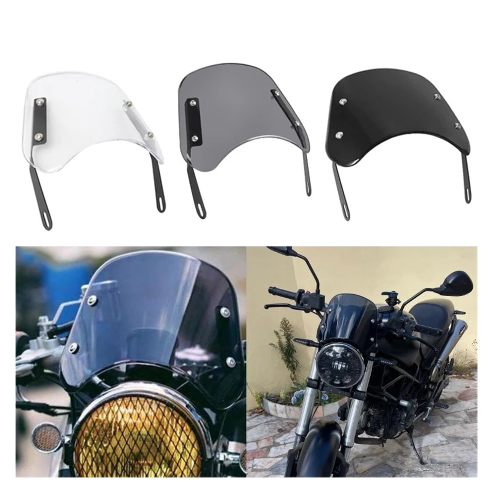 Deflettore Antive-nto Per Parabrezza Per Moto Universale Per Har&ley Per Hon&da Per Yam&aha Per Kawasaki Faro Da 5-7 Pollici Deflettori