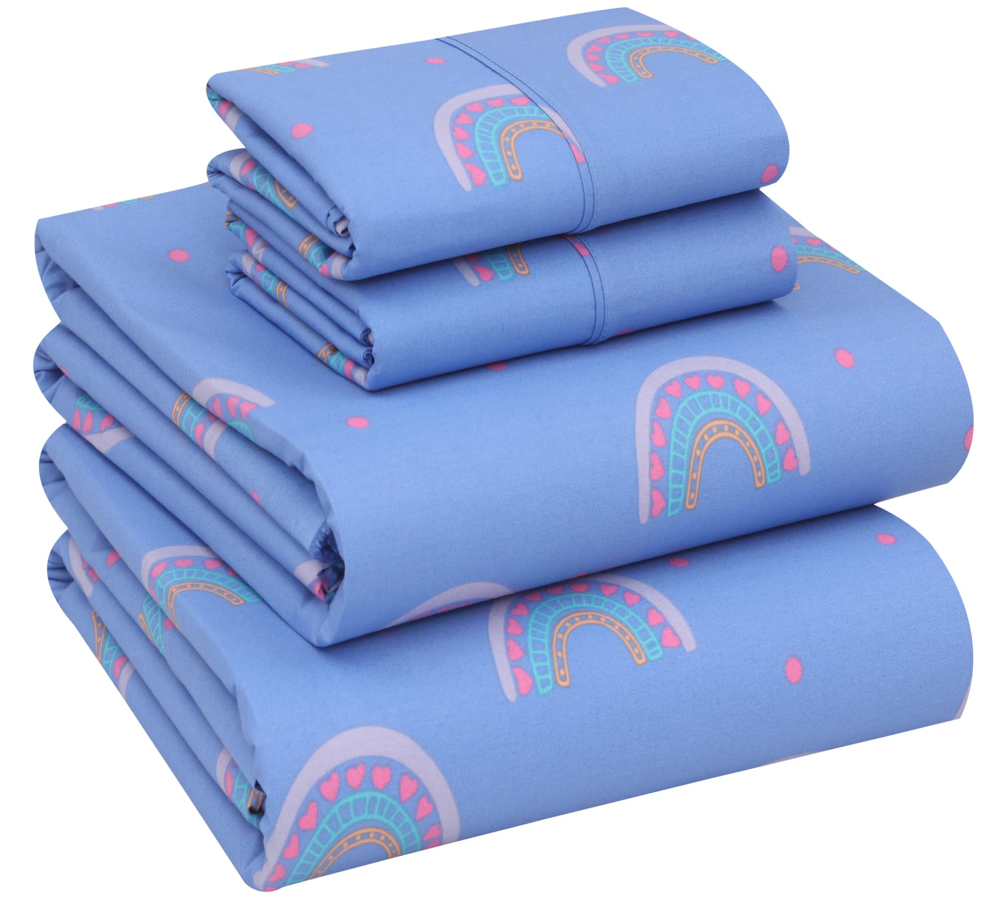 Ruvanti 100% Cotton Queen Size Bed Sheets, Crispy Cooling Percale 4-Piece Set, Breathable & Durable, 16 Inches Deep Pocket