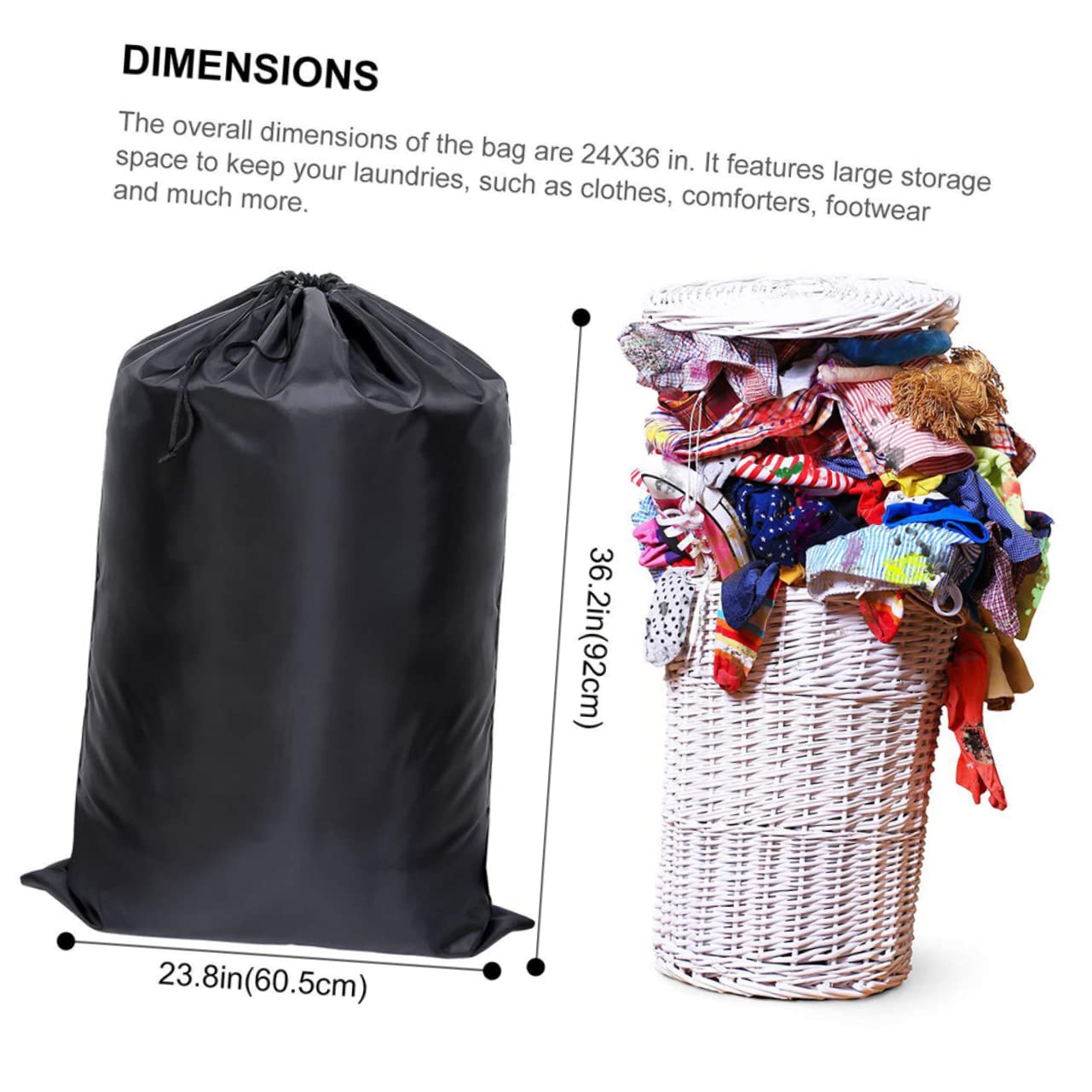 Zerodeko 3stücke Polyester Wasserdichter Schwerlast-rucksack Wäschebeutel Große Aufbewahrungstasche Für Kleidung Beim Camping Und Reisen Schwarz