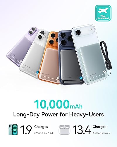 Miniatura 7 de INIU para cargador portátil, Qi2 certificado, 15W 10000mAh banco de energía magnética,