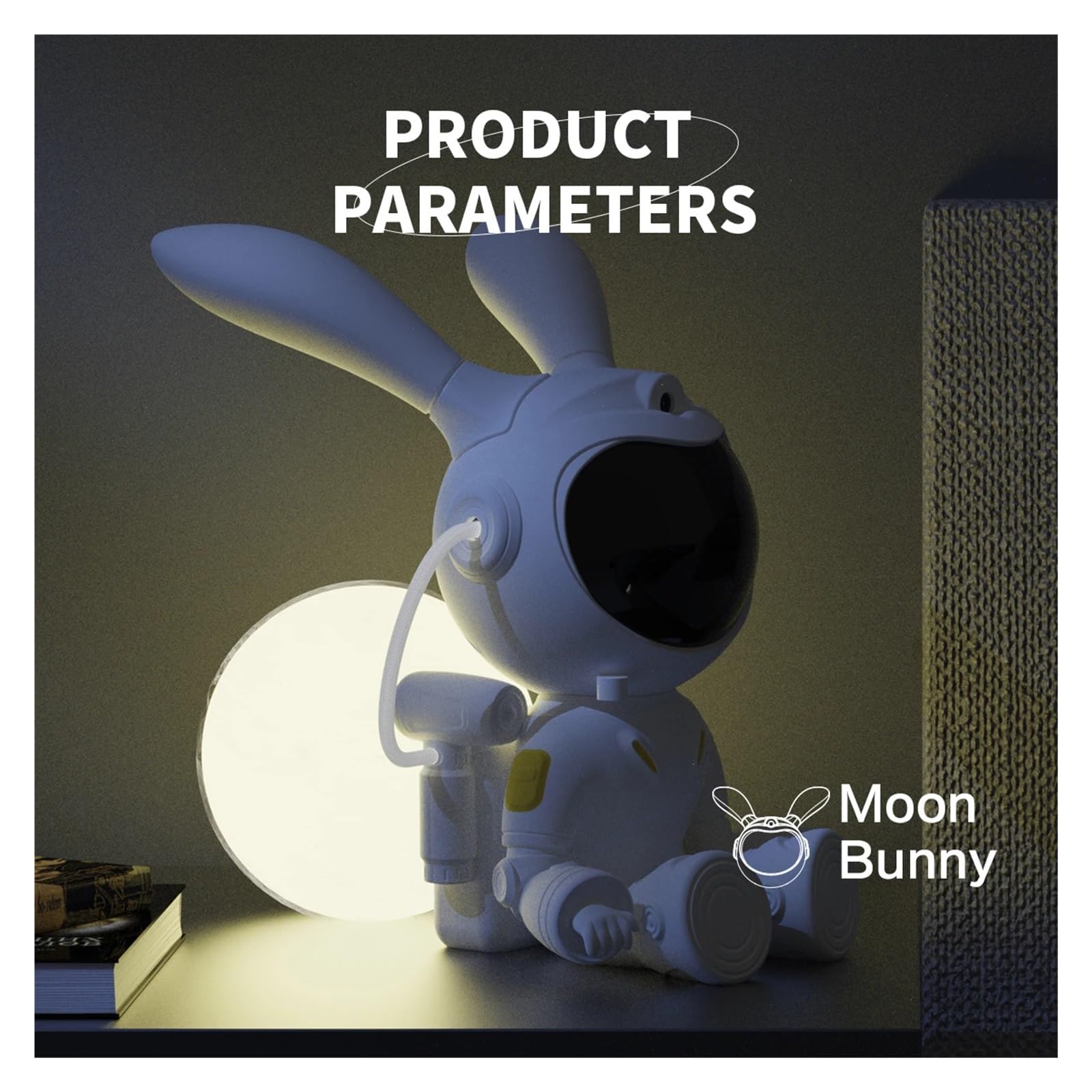 Projektor Galaxy Star LED Lampka Nocna Gwiaździste Niebo Królik Astronauta Projektory Lampa Do Dekoracji Sypialnia Dom Dekoracyjny Prezent Przezroczysty Obrazowanie(Sit NO Ball)