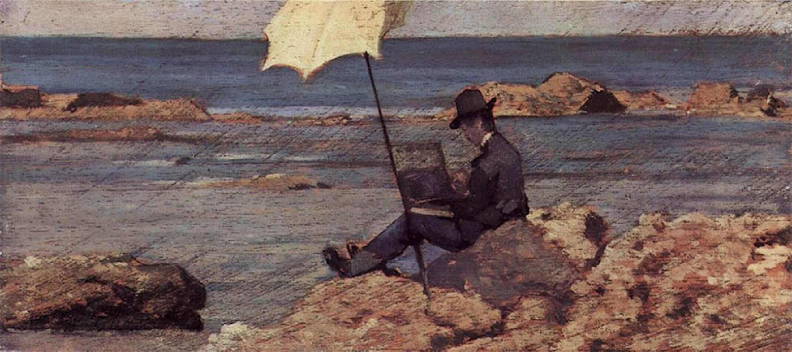 ARTXLXXBN Famous Painting Canvas Artwork Graffiti Print Silvestro Lega Painting At Riva Al Mare by Fattori Portrait Canvas Image for Home Decor 60x90cm