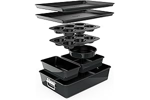 NutriChef Bakeware Set: 8 Piece Non-Stick Kitchenware