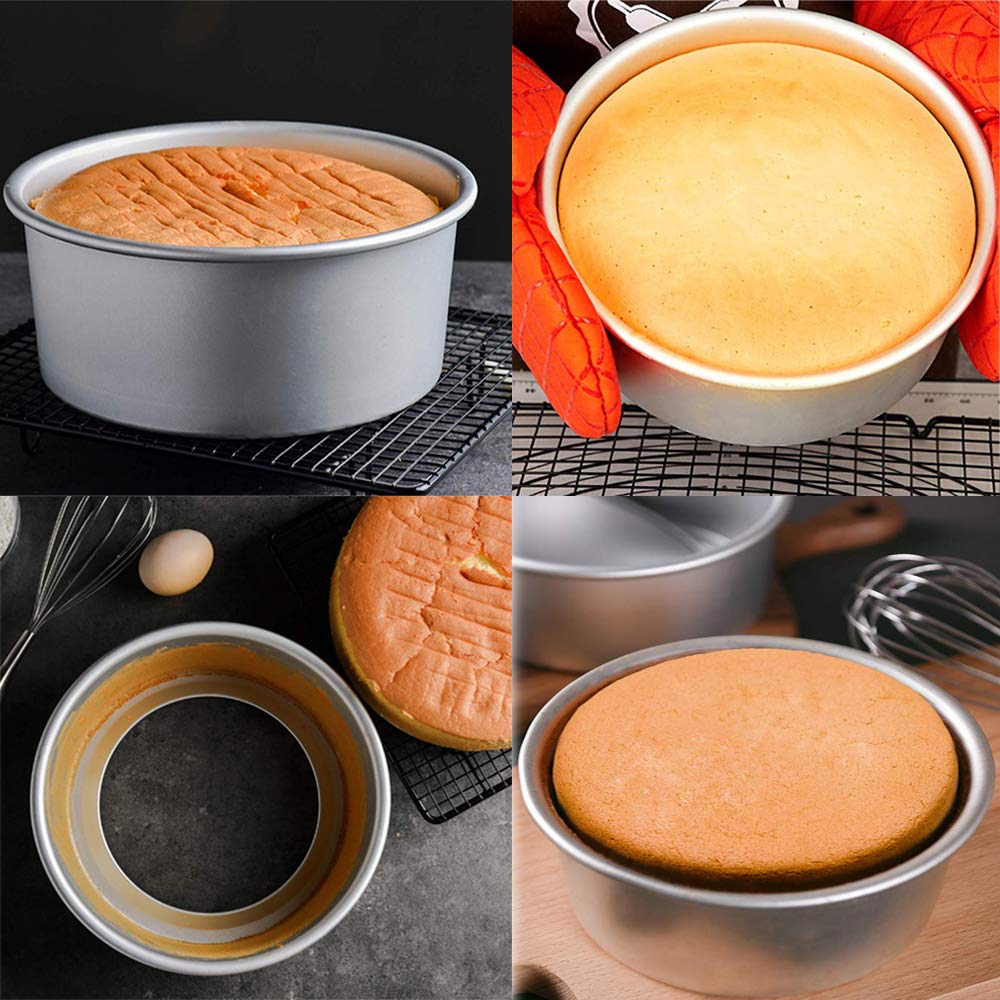 MOUYAT Lot De 6 Moules à Gâteau Ronds à Charnière Avec Fond Amovible