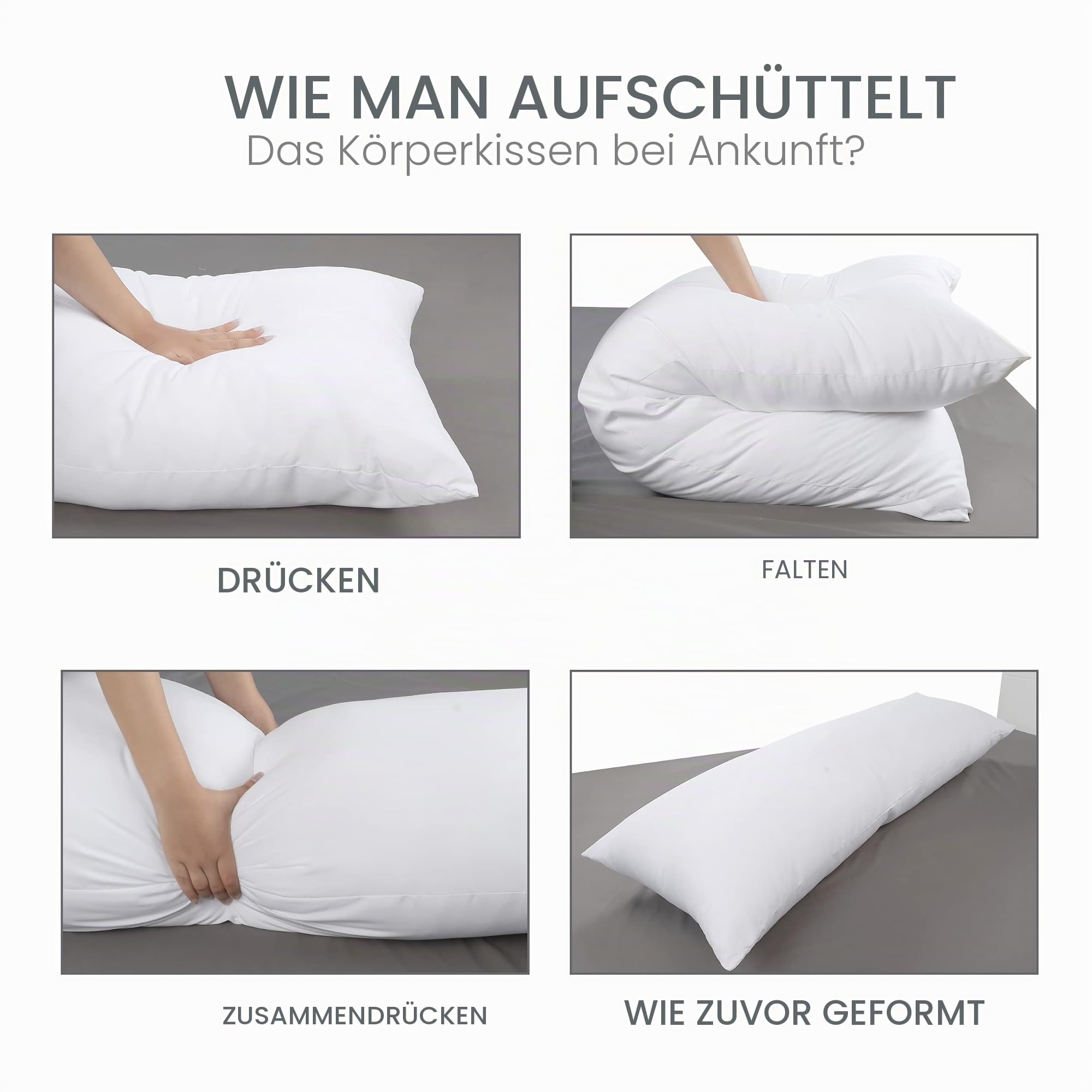 Utopia Bedding Ganzkörperkissen für Erwachsene (weiß, 50,8 x 137,2 cm), langes Kissen zum Schlafen, großer Kisseneinsatz für Seitenschläfer