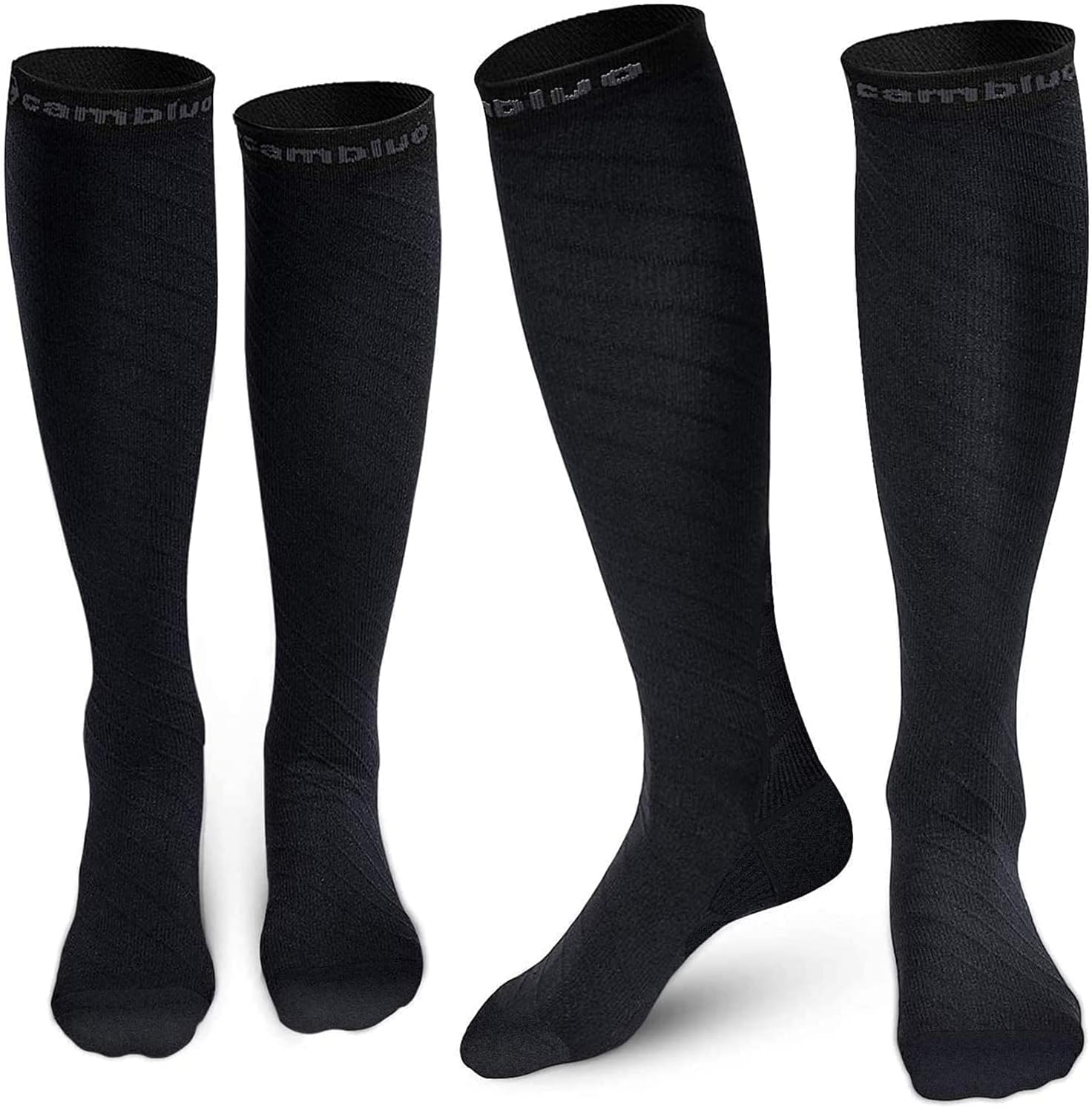 CAMBIVO Compression Socks for Women & Men 2 Pairs, Flight Socks