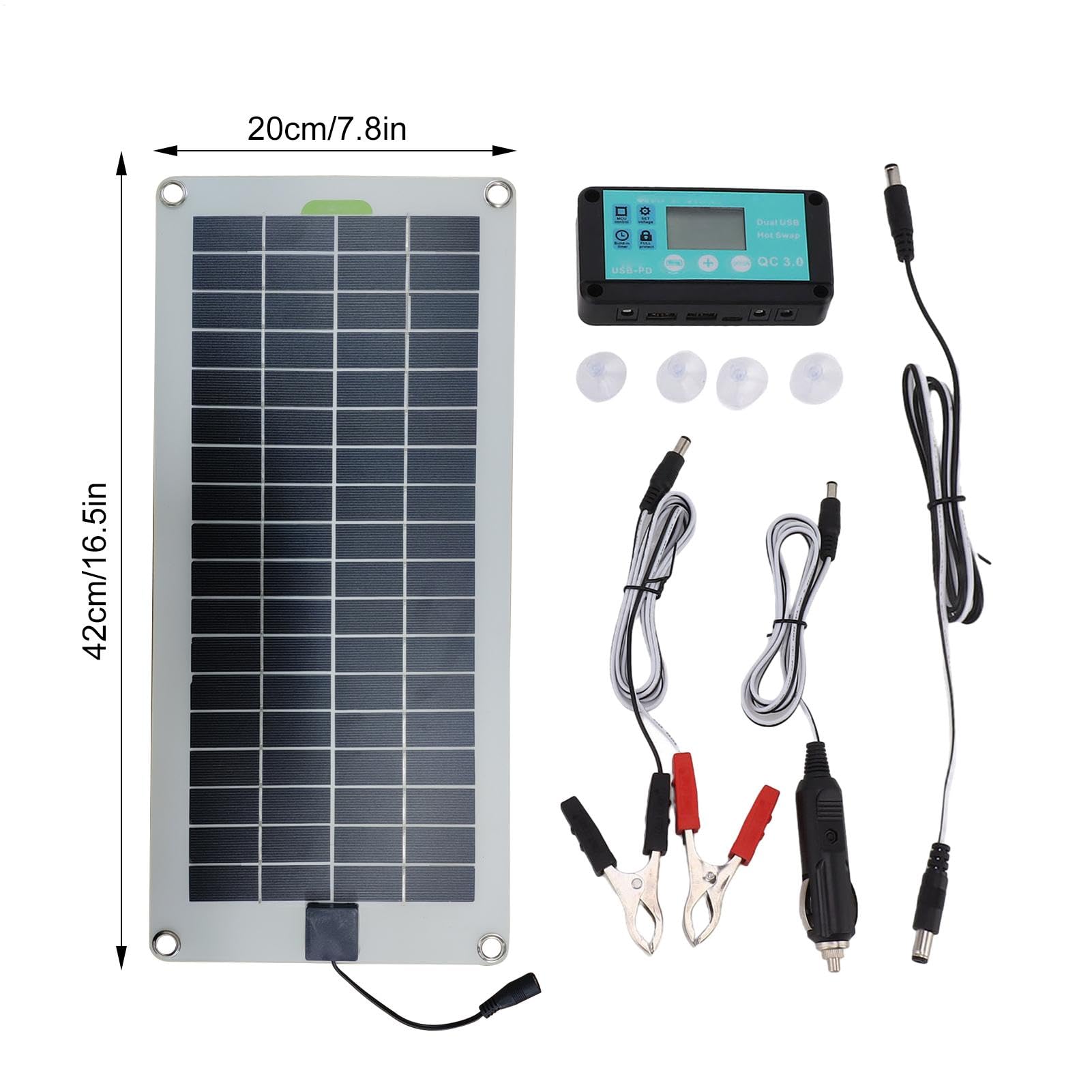 Caricabatteria solare da 30 W - Kit di ricarica per auto